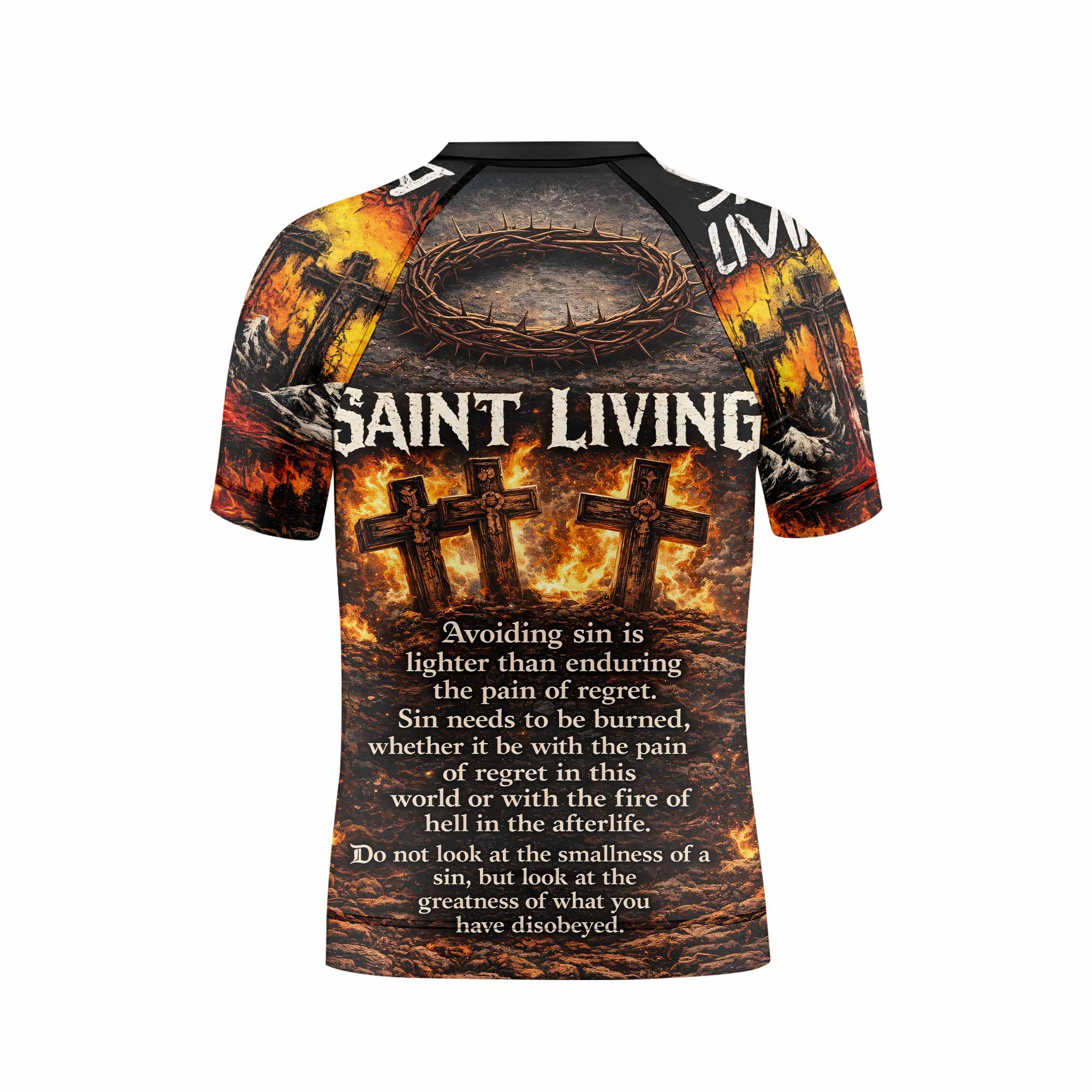 Saint Living Kids Rash Guard Short Sleeve - back view mockup