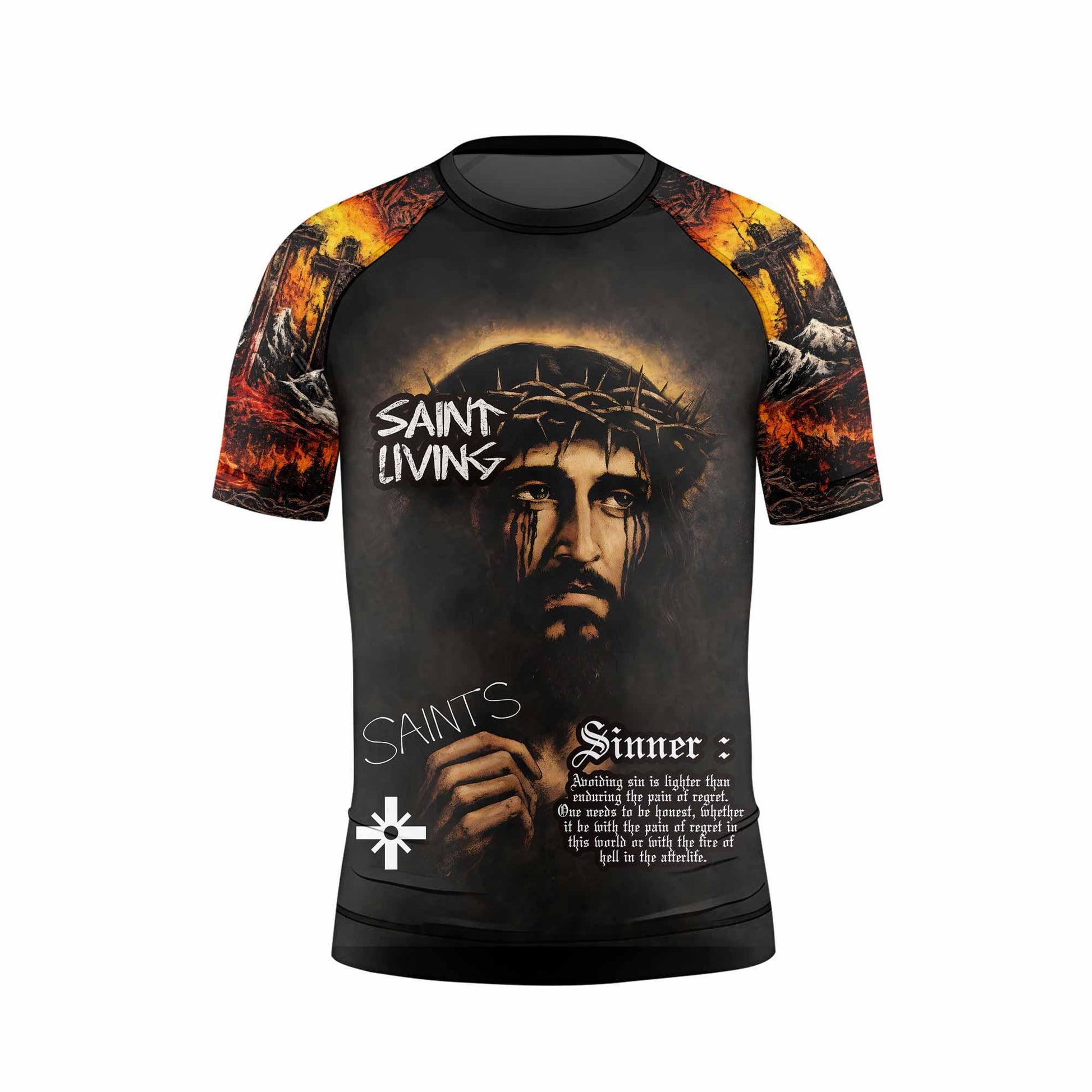 Saint Living Kids Rash Guard Short Sleeve - back view mockup