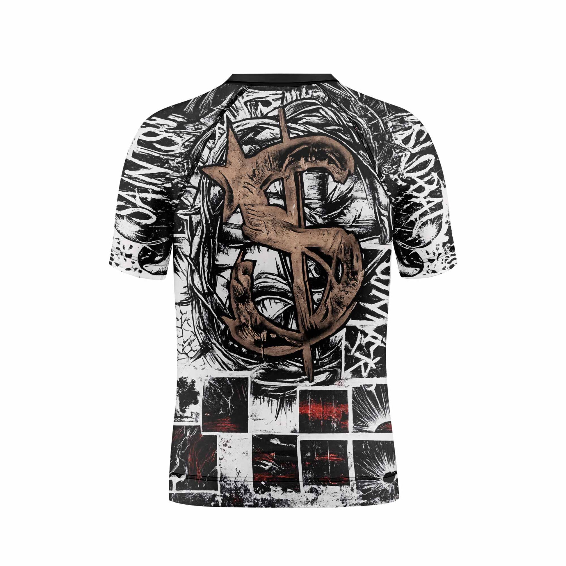Man of Sorrows Kids Rash Guard Short Sleeve - boy's lifestyle view