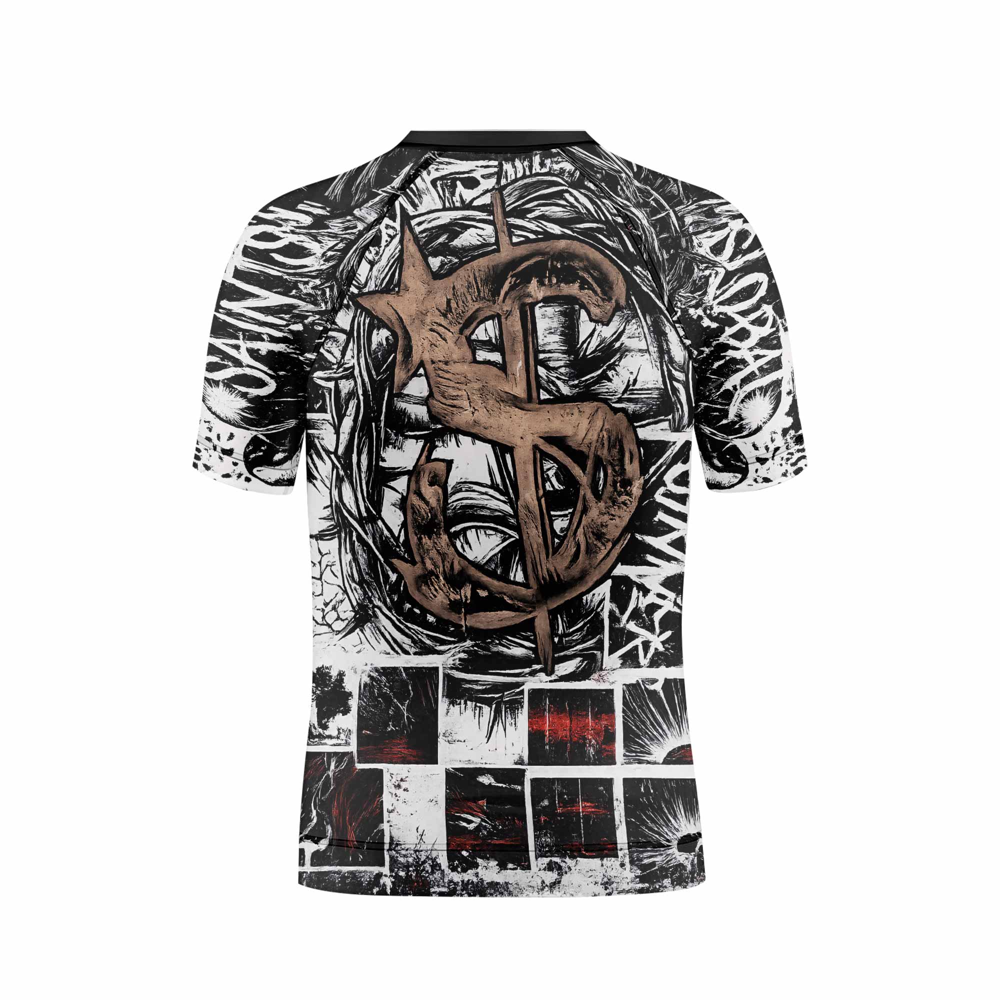 Man of Sorrows Kids Rash Guard Short Sleeve - boy's lifestyle view