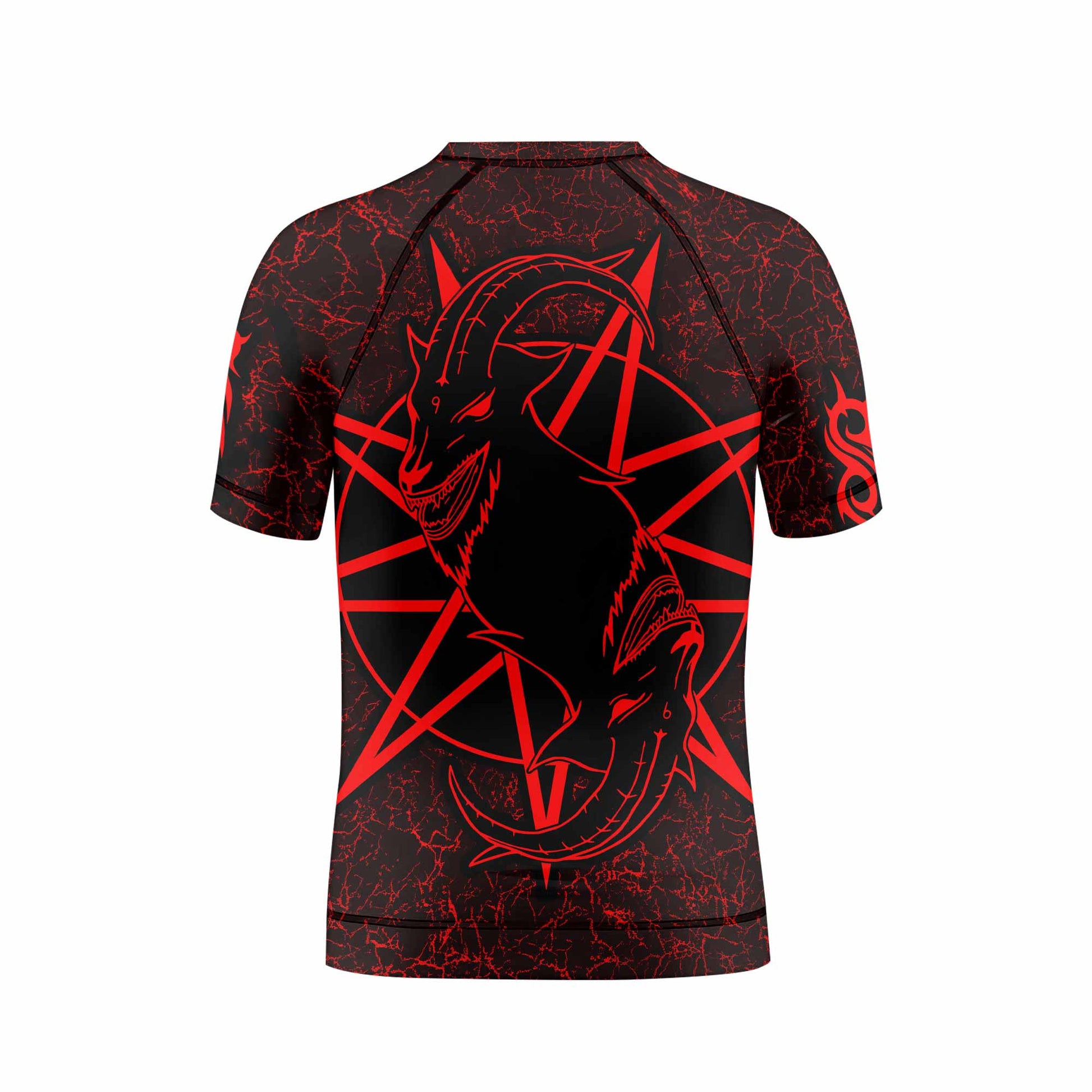 Slipknot Rotting Goat Kids Rash Guard Short Sleeve - back view mockup