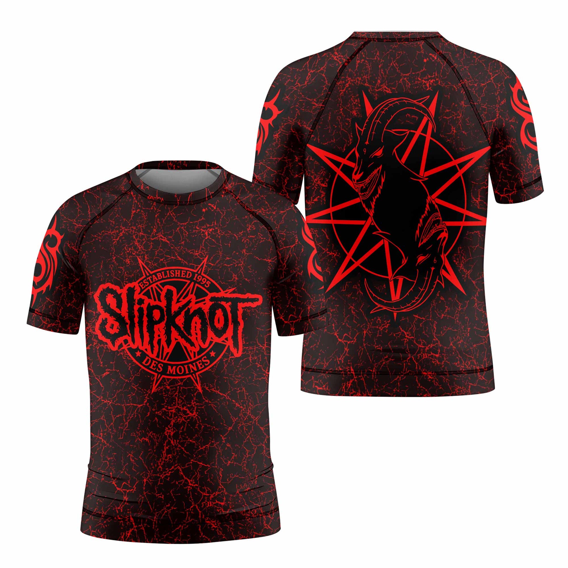 Slipknot Rotting Goat Kids Rash Guard Short Sleeve - front view mockup