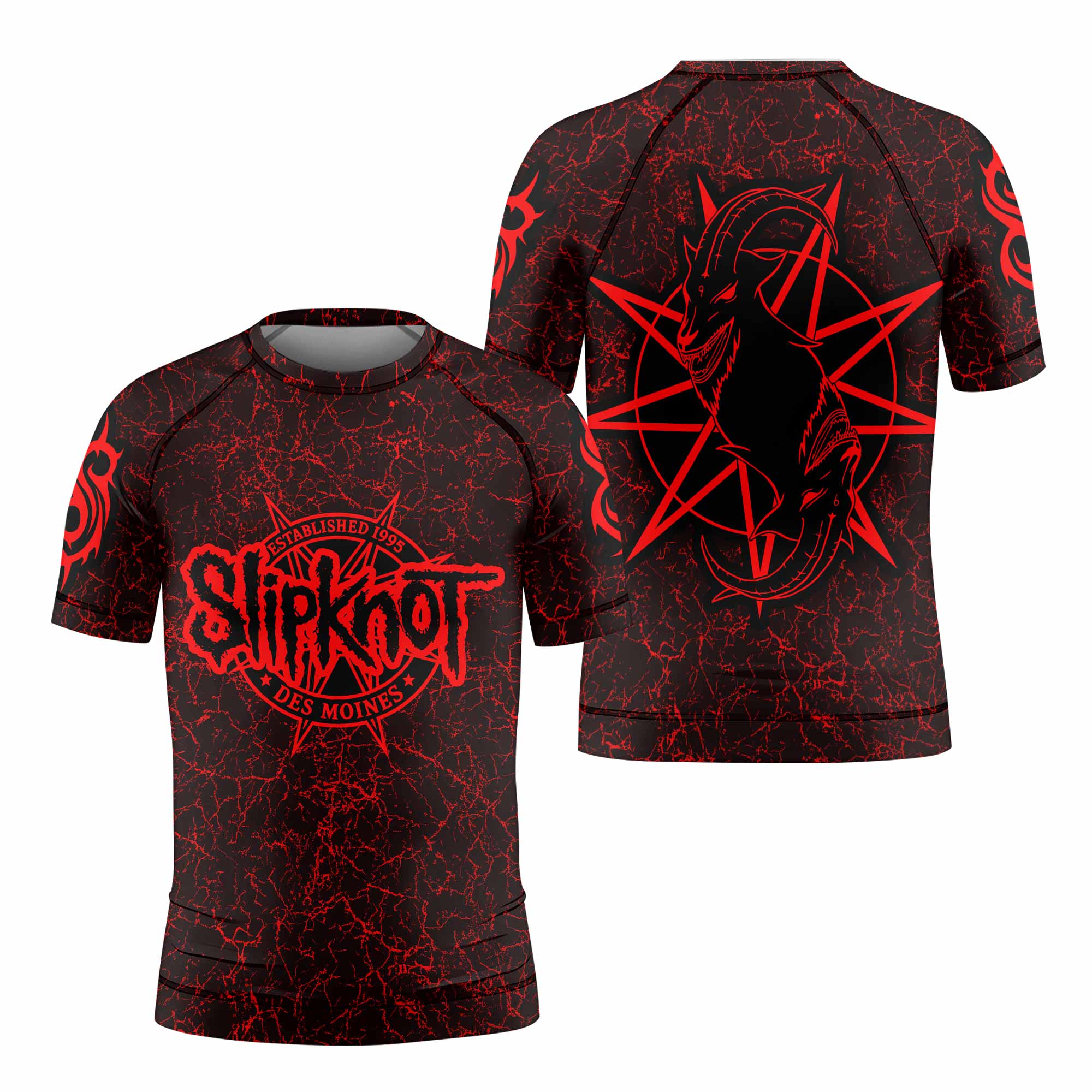 Slipknot Rotting Goat Kids Rash Guard Short Sleeve - front view mockup