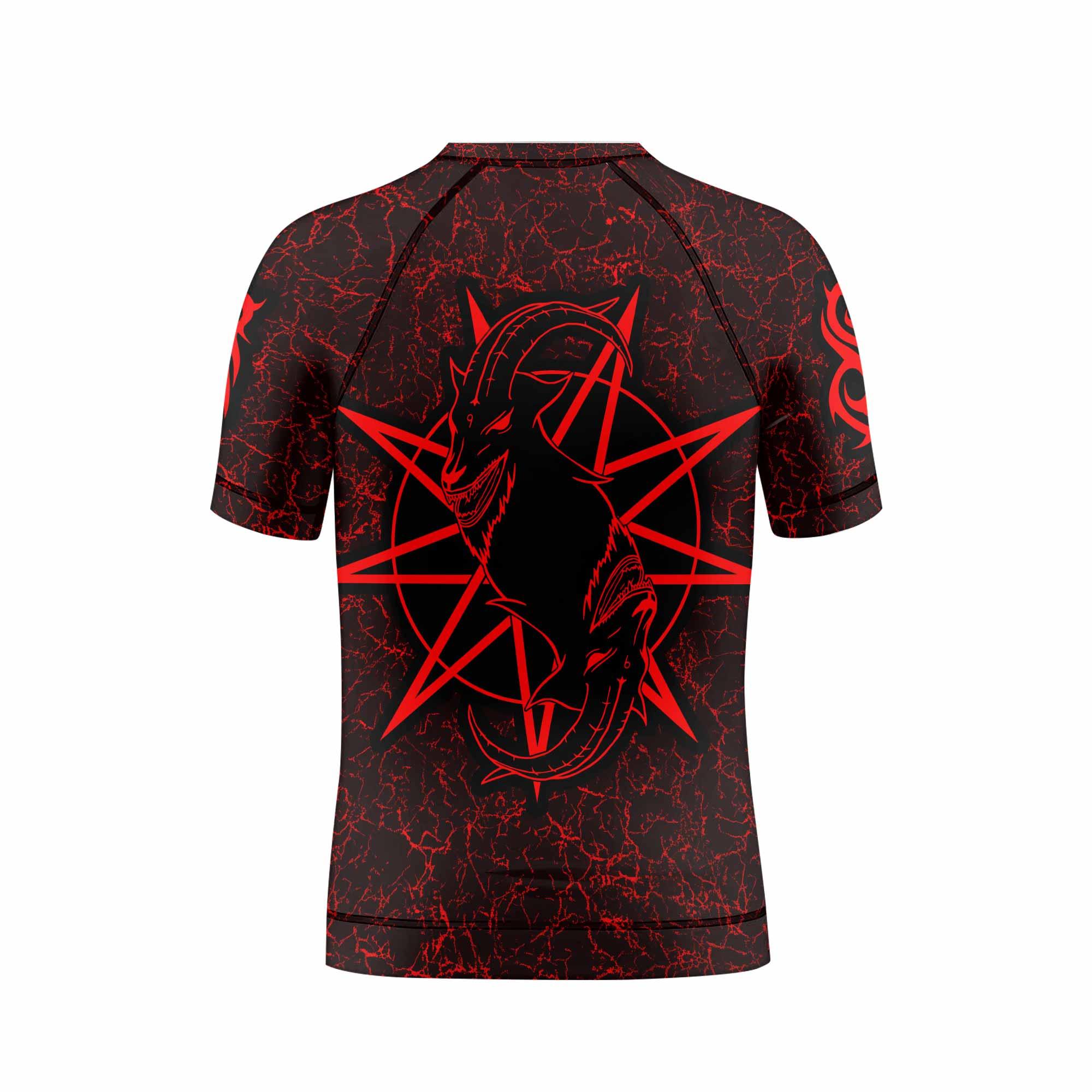 Slipknot Rotting Goat Kids Rash Guard Short Sleeve - boy's lifestyle view
