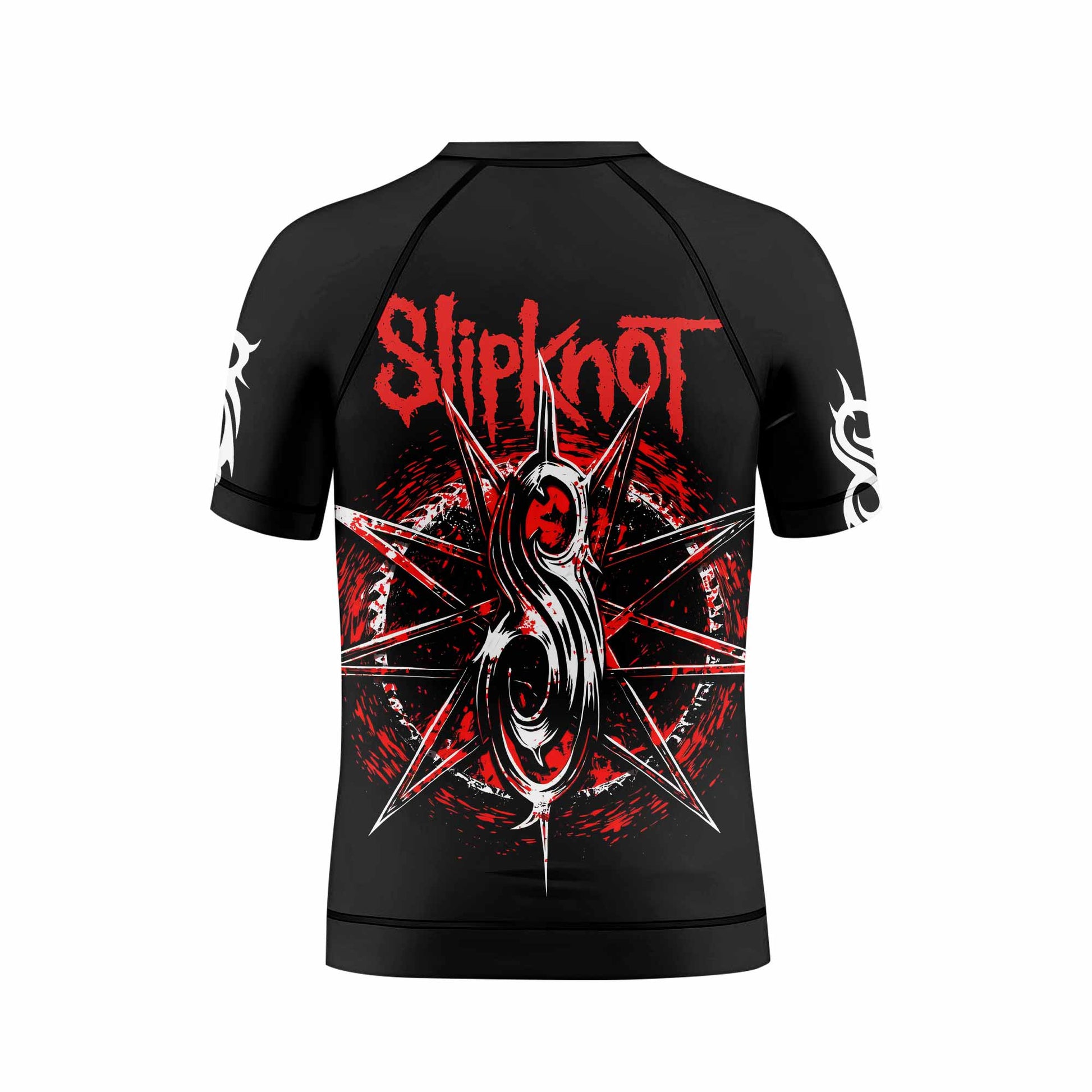 Slipknot Crimson Ribcage Kids Rash Guard Short Sleeve - back view mockup