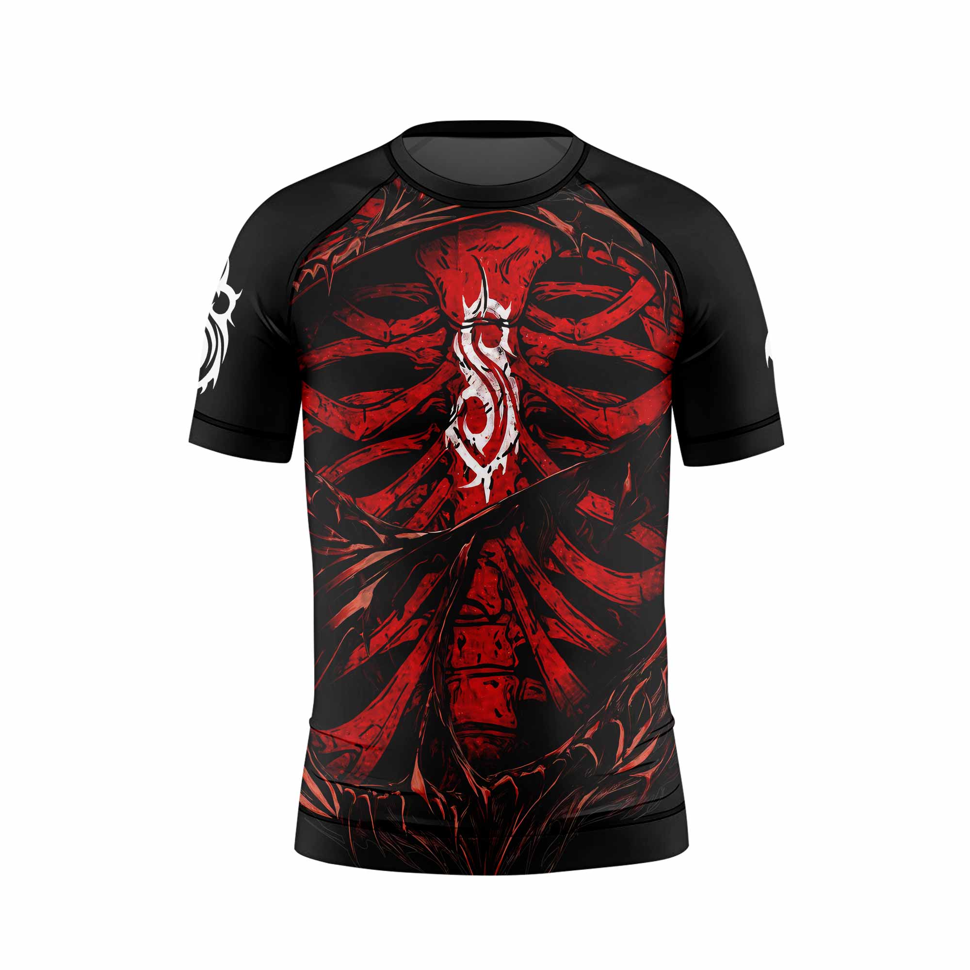 Slipknot Crimson Ribcage Kids Rash Guard Short Sleeve - back view mockup
