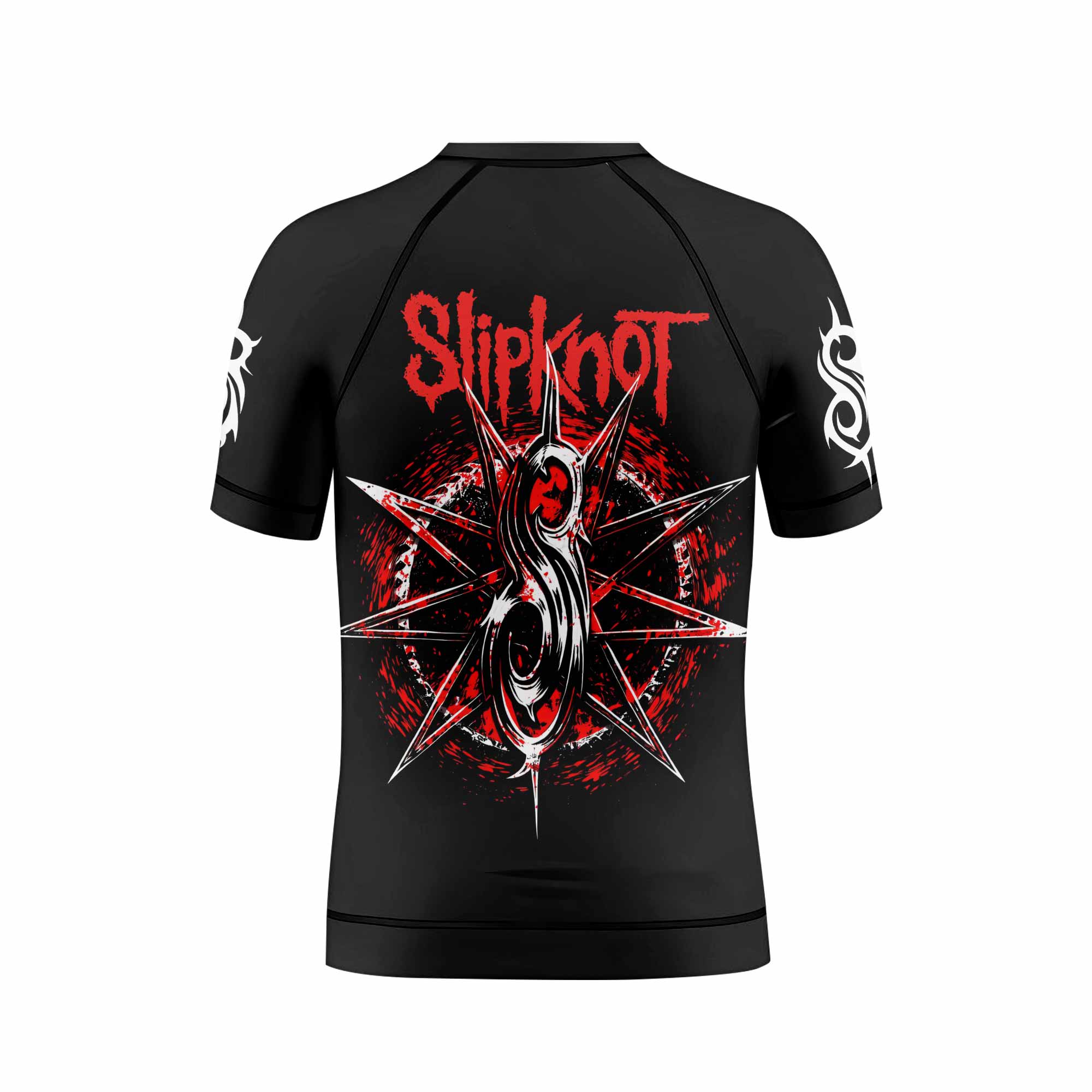 Slipknot Crimson Ribcage Kids Rash Guard Short Sleeve - boy's lifestyle view