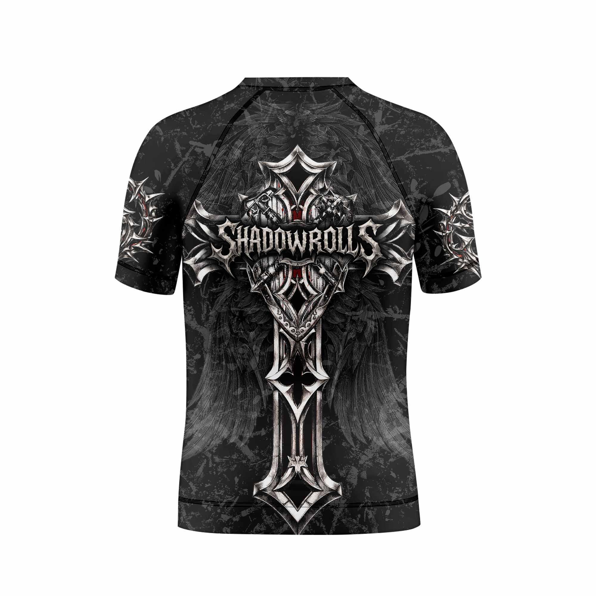 Crown of Thorns Cross Kids Rash Guard Short Sleeve - boy's lifestyle view