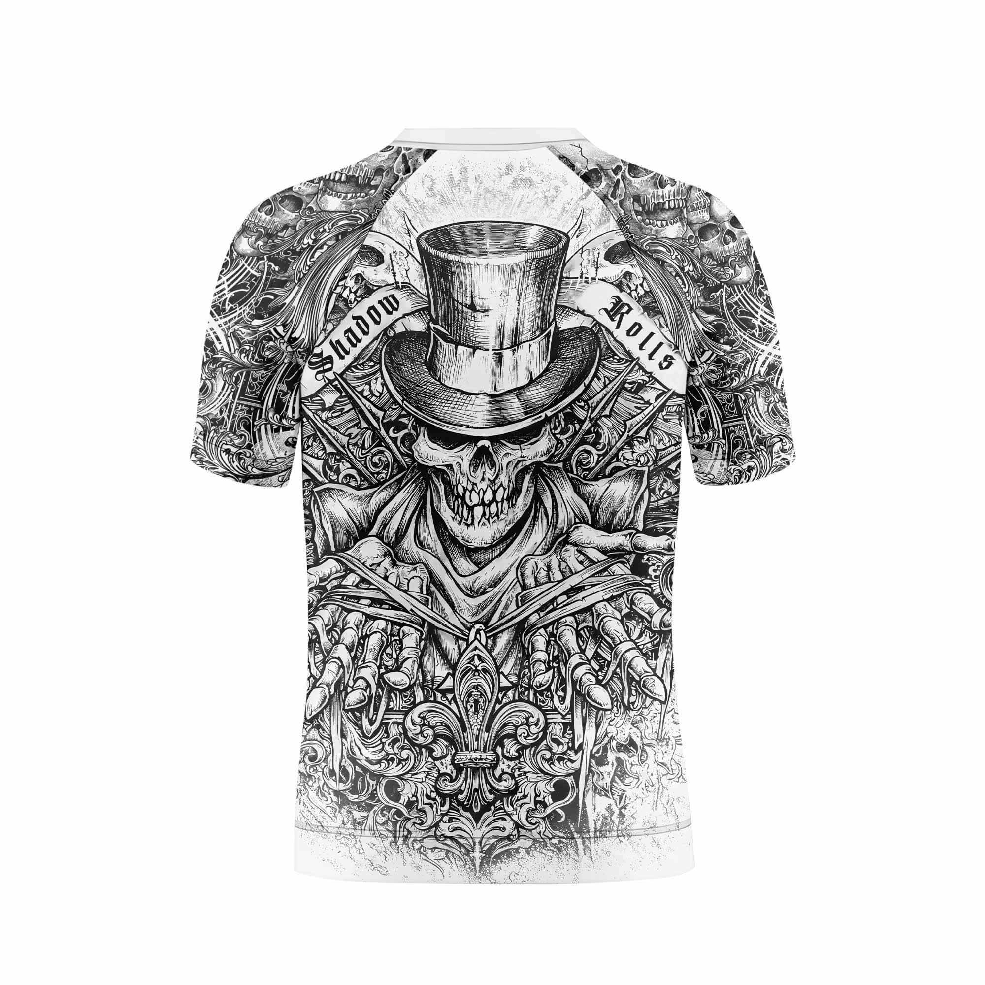 Memento Mori Skull Kids Rash Guard Short Sleeve - boy's lifestyle view