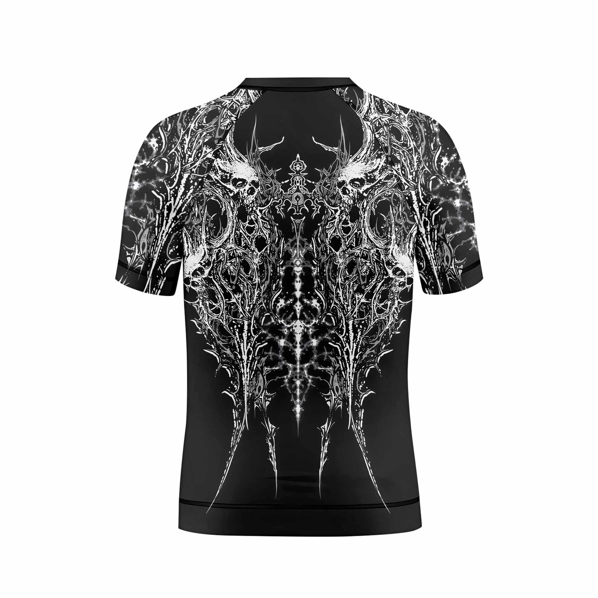 Mortalis Dark Spine Kids Rash Guard Short Sleeve - boy's lifestyle view