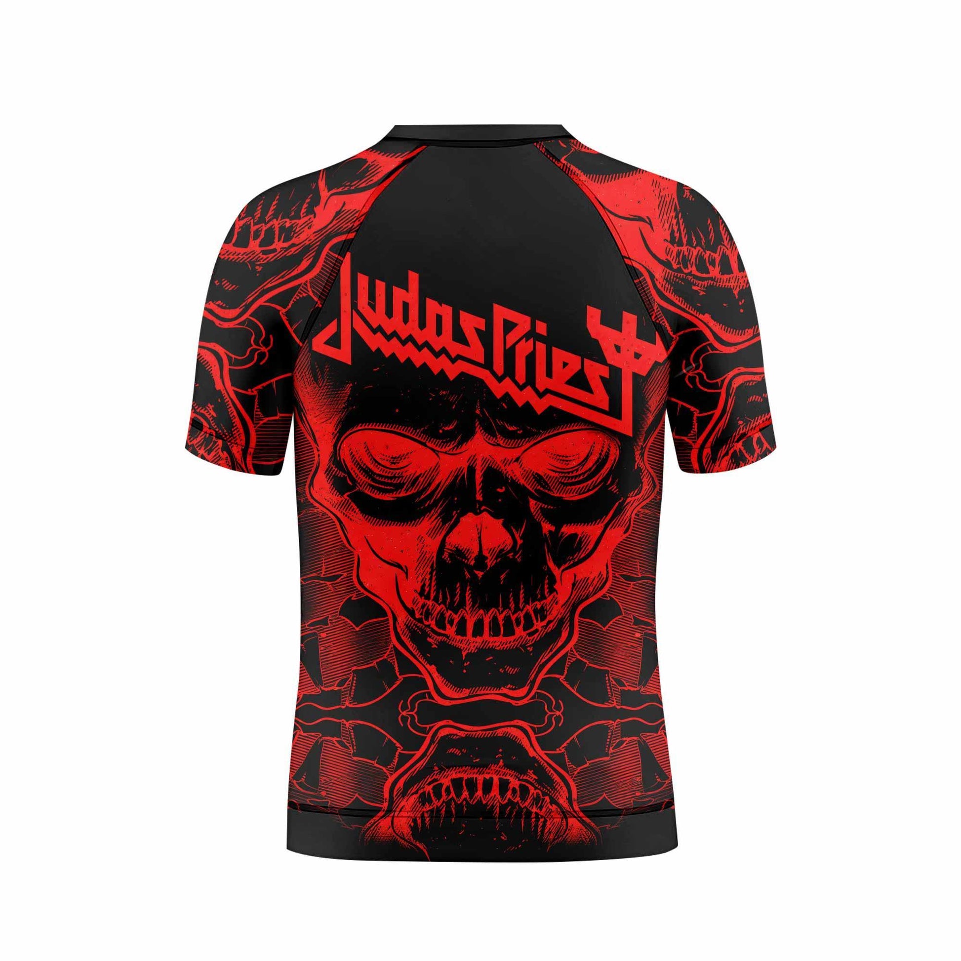 Judas Priest Skull Kids Rash Guard Short Sleeve - boy's lifestyle view