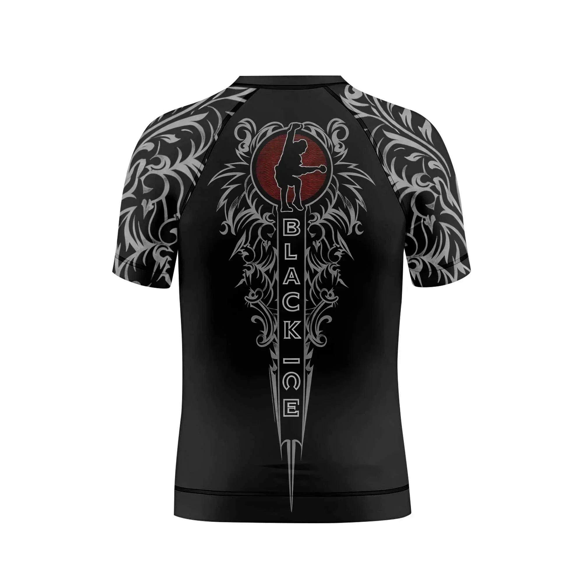 AC/DC Black Ice Kids Rash Guard Short Sleeve - boy's lifestyle view