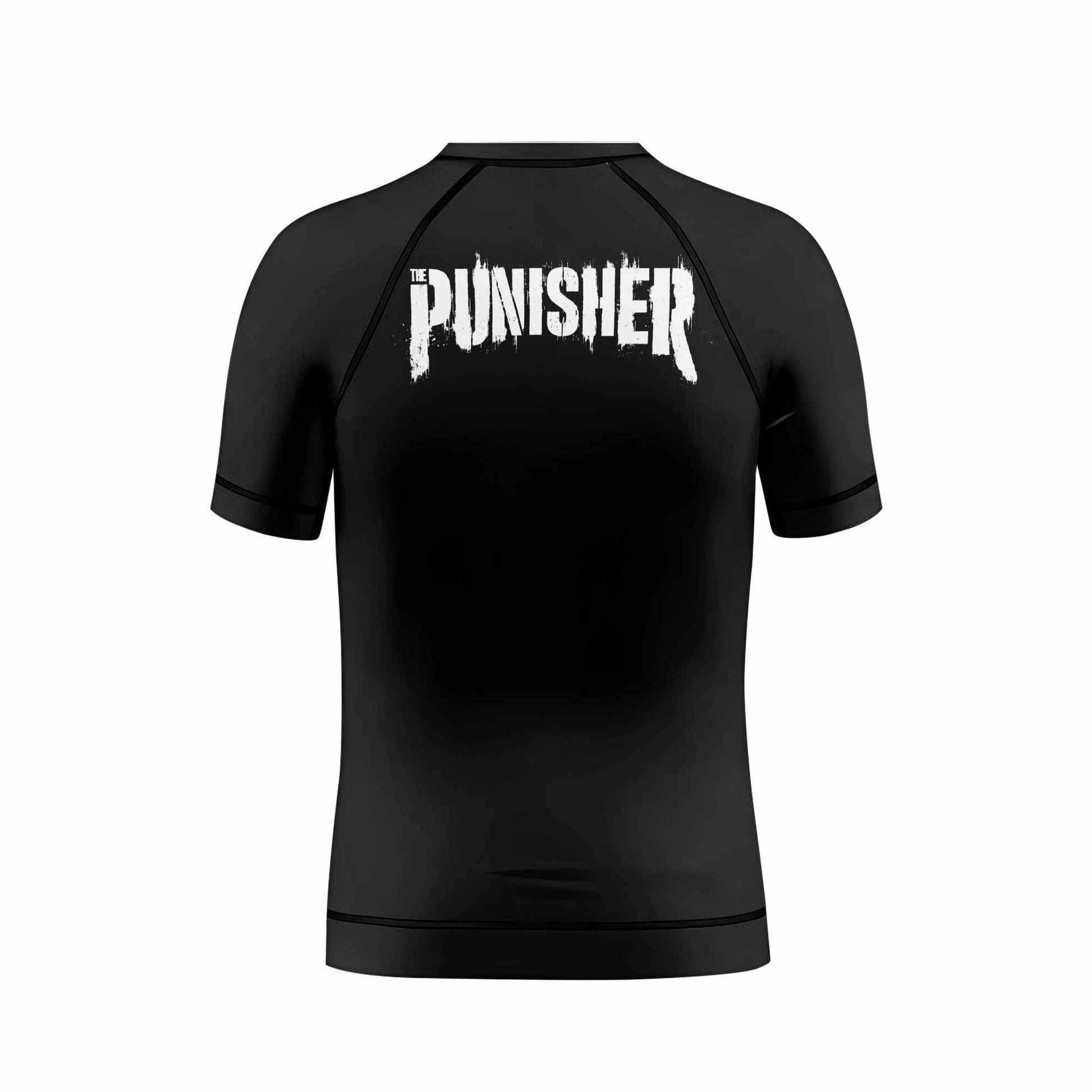 The Punisher War Mask Kids Rash Guard Short Sleeve - boy's lifestyle view