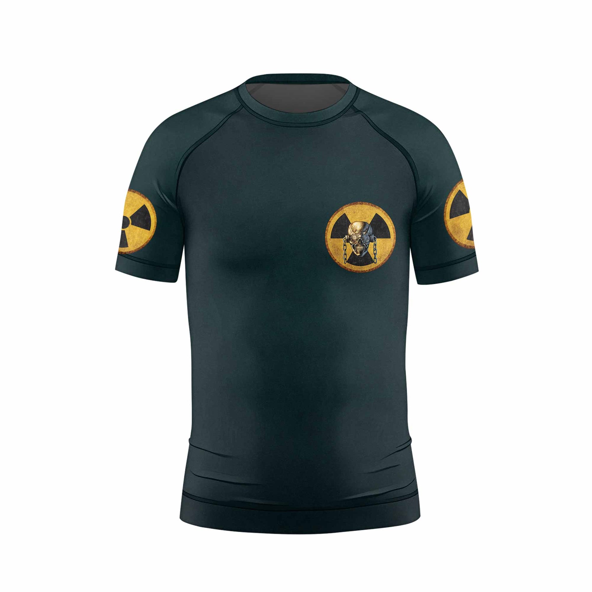 Megadeth Nuclear Skull Kids Rash Guard Short Sleeve - back view mockup