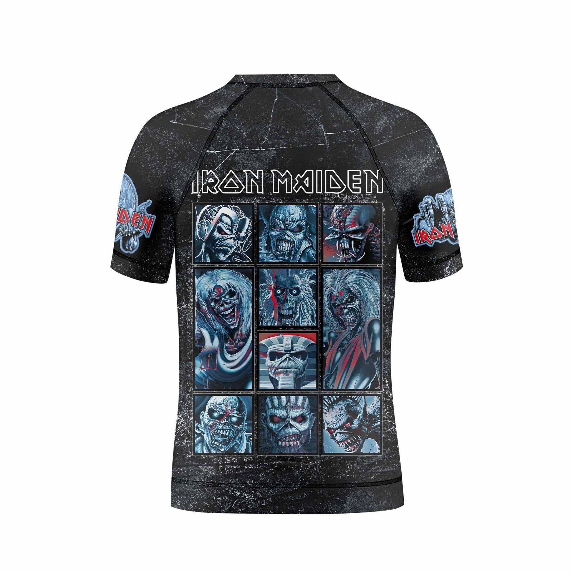 Iron Maiden The Ten Eddies Kids Rash Guard Short Sleeve - boy's lifestyle view