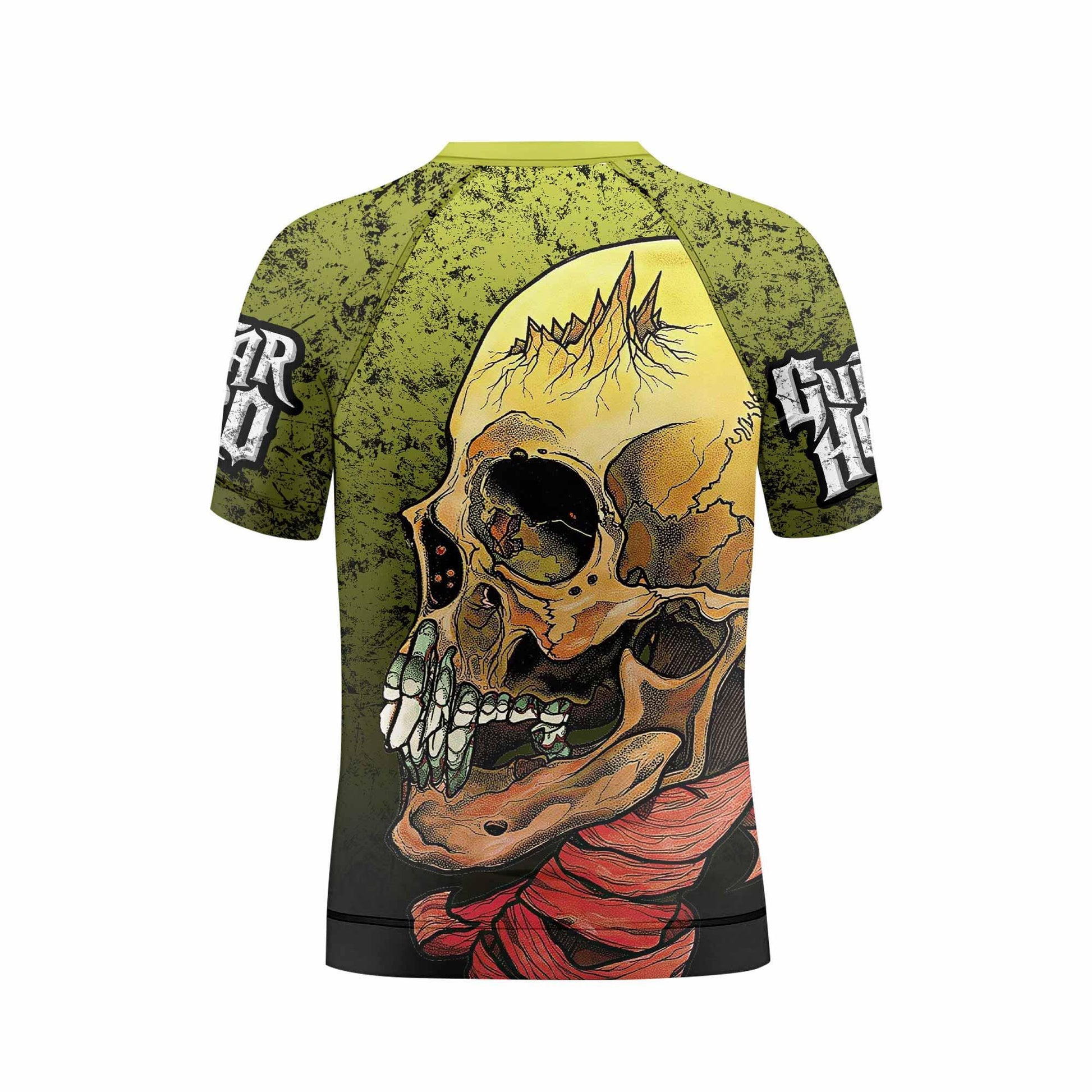 Guitar Hero Skull Kids Rash Guard Short Sleeve - boy's lifestyle view