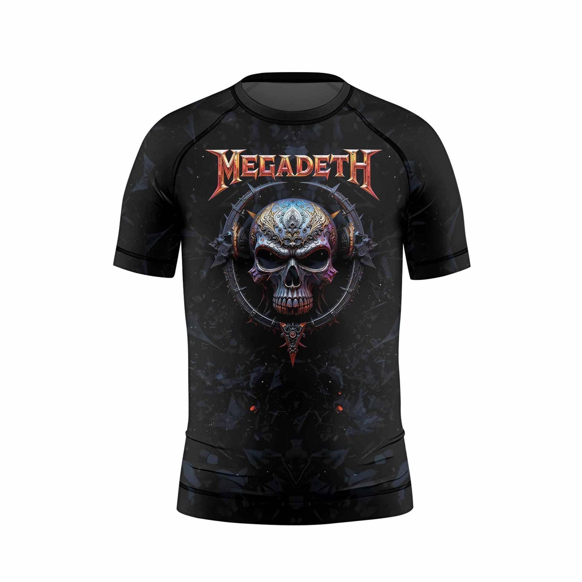 Megadeth Vic Rattlehead Kids Rash Guard Short Sleeve - front view mockup