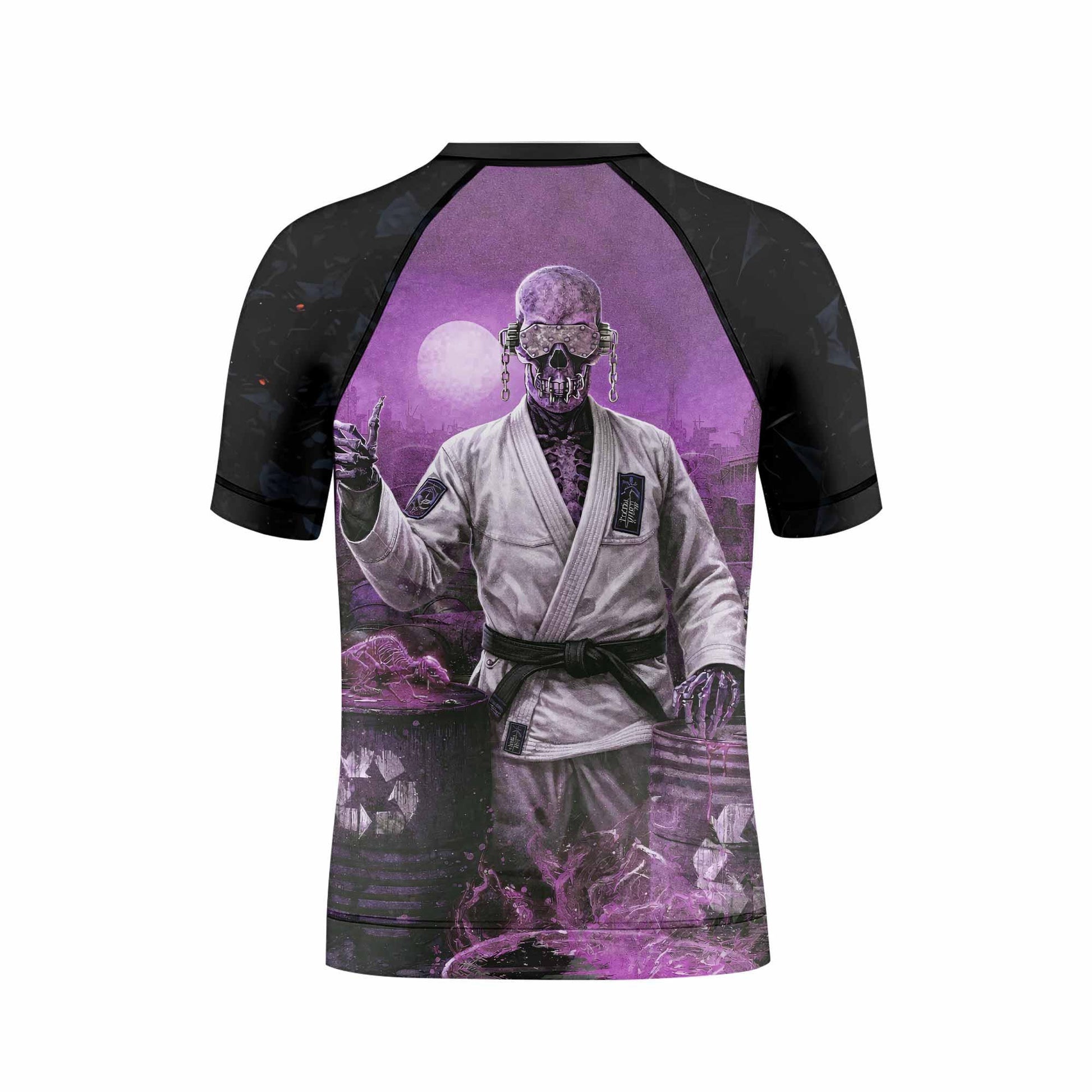 Megadeth Vic Rattlehead Kids Rash Guard Short Sleeve - back view mockup