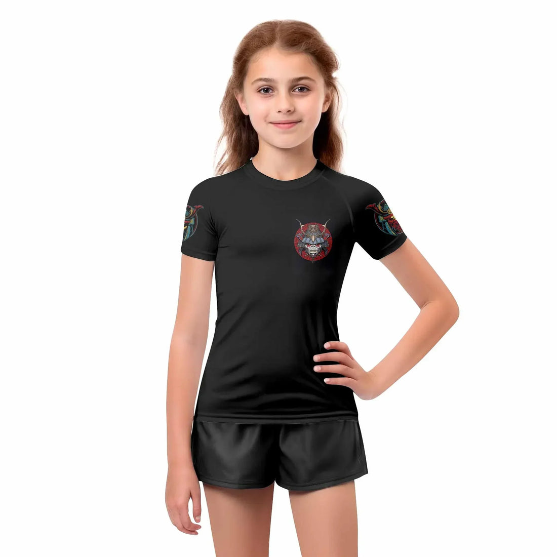 Iron Maiden Samurai Jiu-Jitsu Kids Rash Guard Short Sleeve - boy's lifestyle view