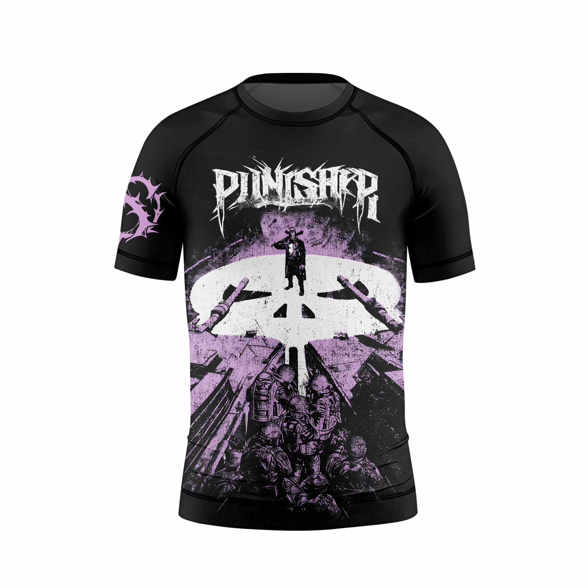 Punisher Final Verdict Kids Rash Guard Short Sleeve - front view mockup
