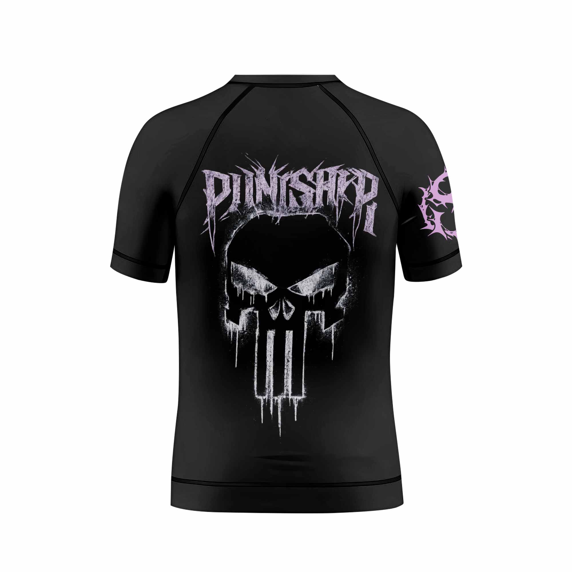 Punisher Final Verdict Kids Rash Guard Short Sleeve - back view mockup