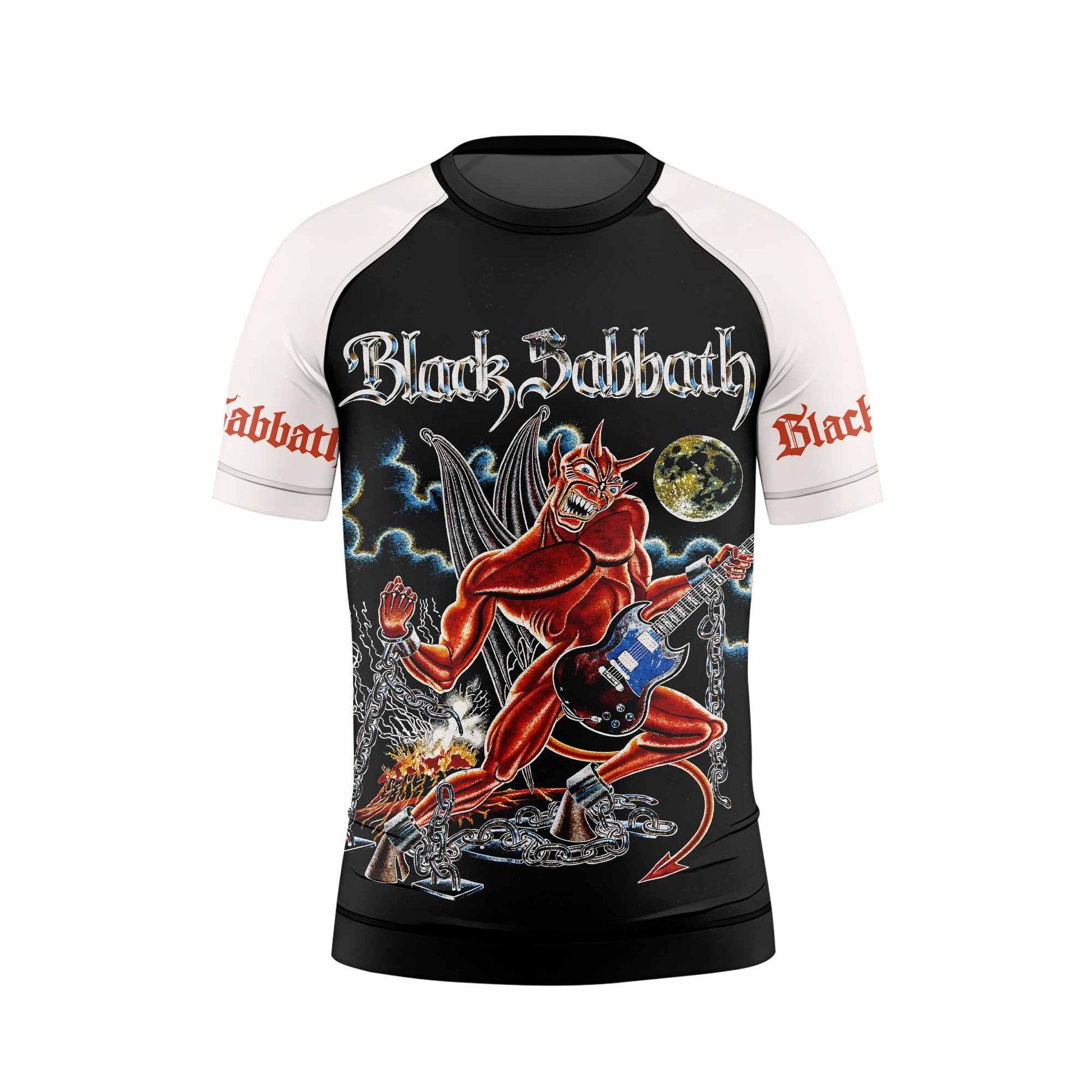 Black Sabbath Live Evil Kids Rash Guard Short Sleeve - front view mockup