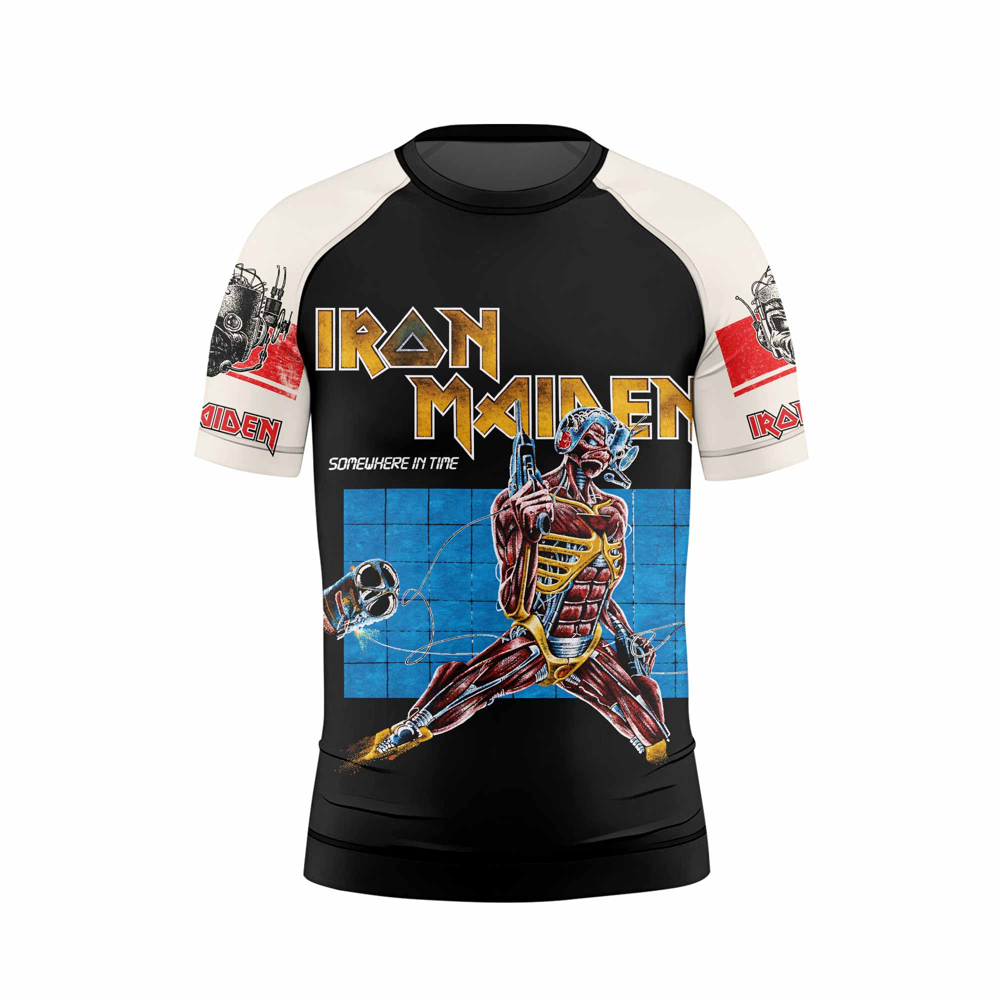 Iron Maiden Live After Death Kids Rash Guard Short Sleeve - front view mockup