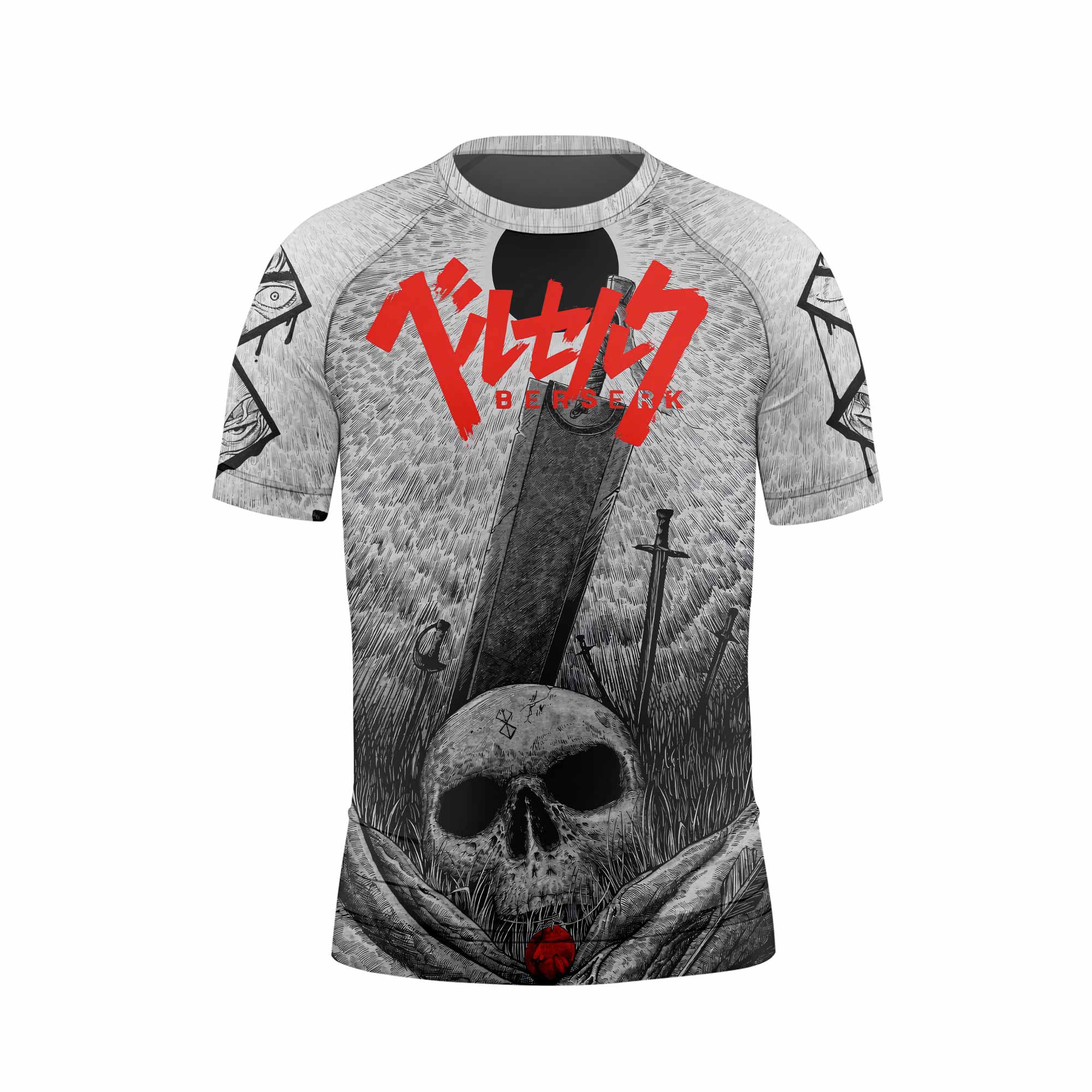 Berserk Eclipse Kids Rash Guard Short Sleeve - front view mockup