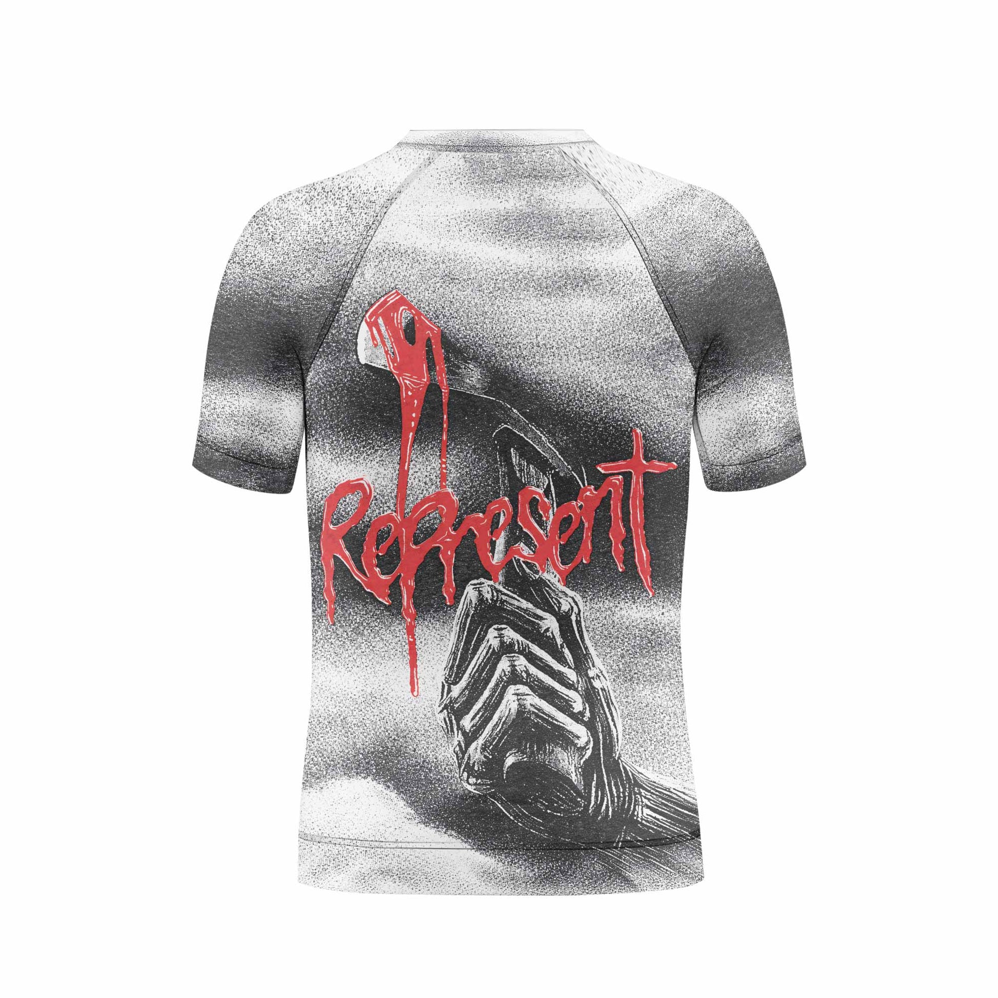 Iron Maiden Killers Kids Rash Guard Short Sleeve - back view mockup