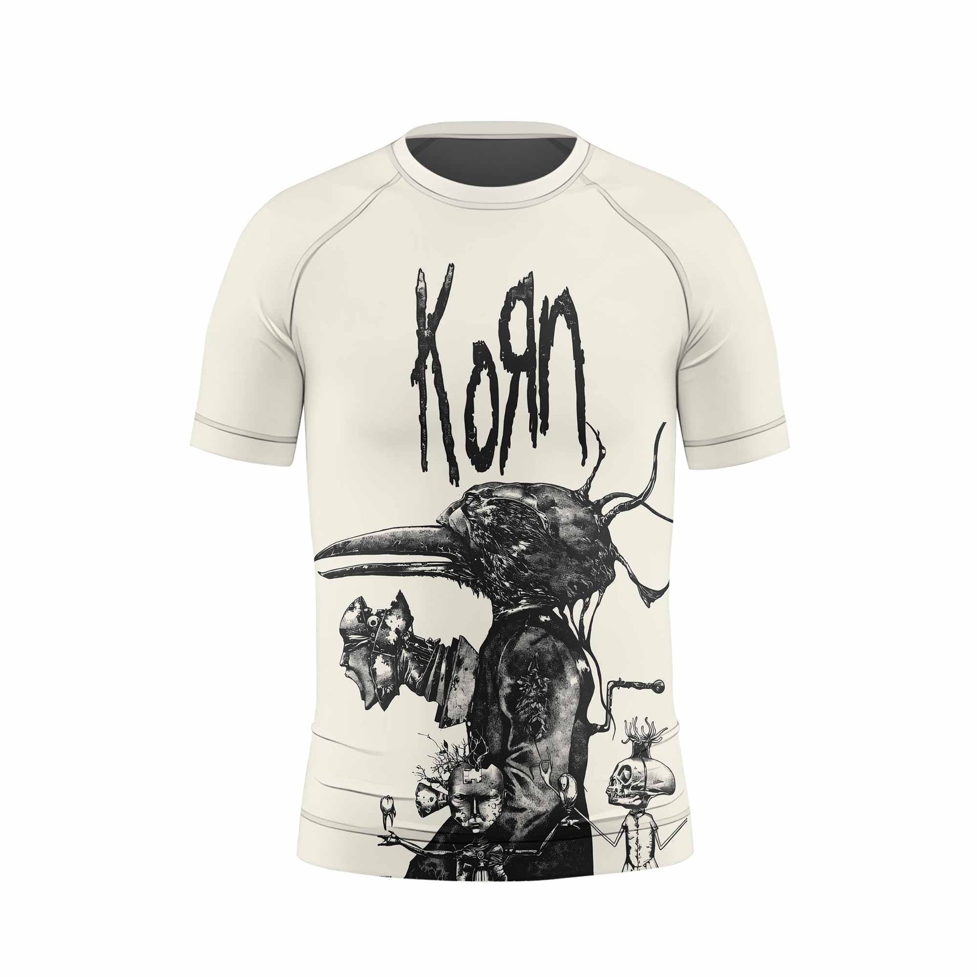 Korn Eye Of Heart Kids Rash Guard Short Sleeve - front view mockup