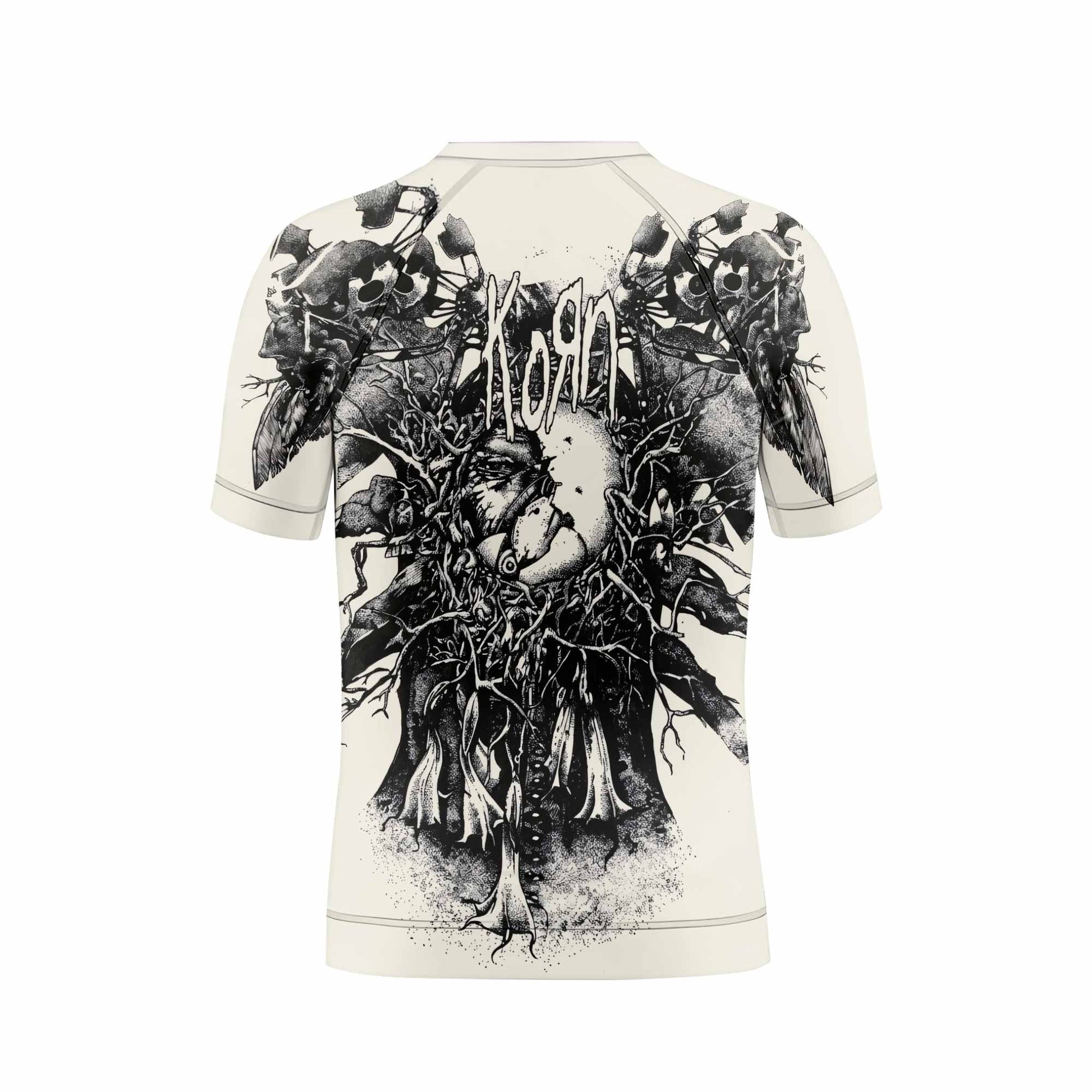 Korn Eye Of Heart Kids Rash Guard Short Sleeve - back view mockup