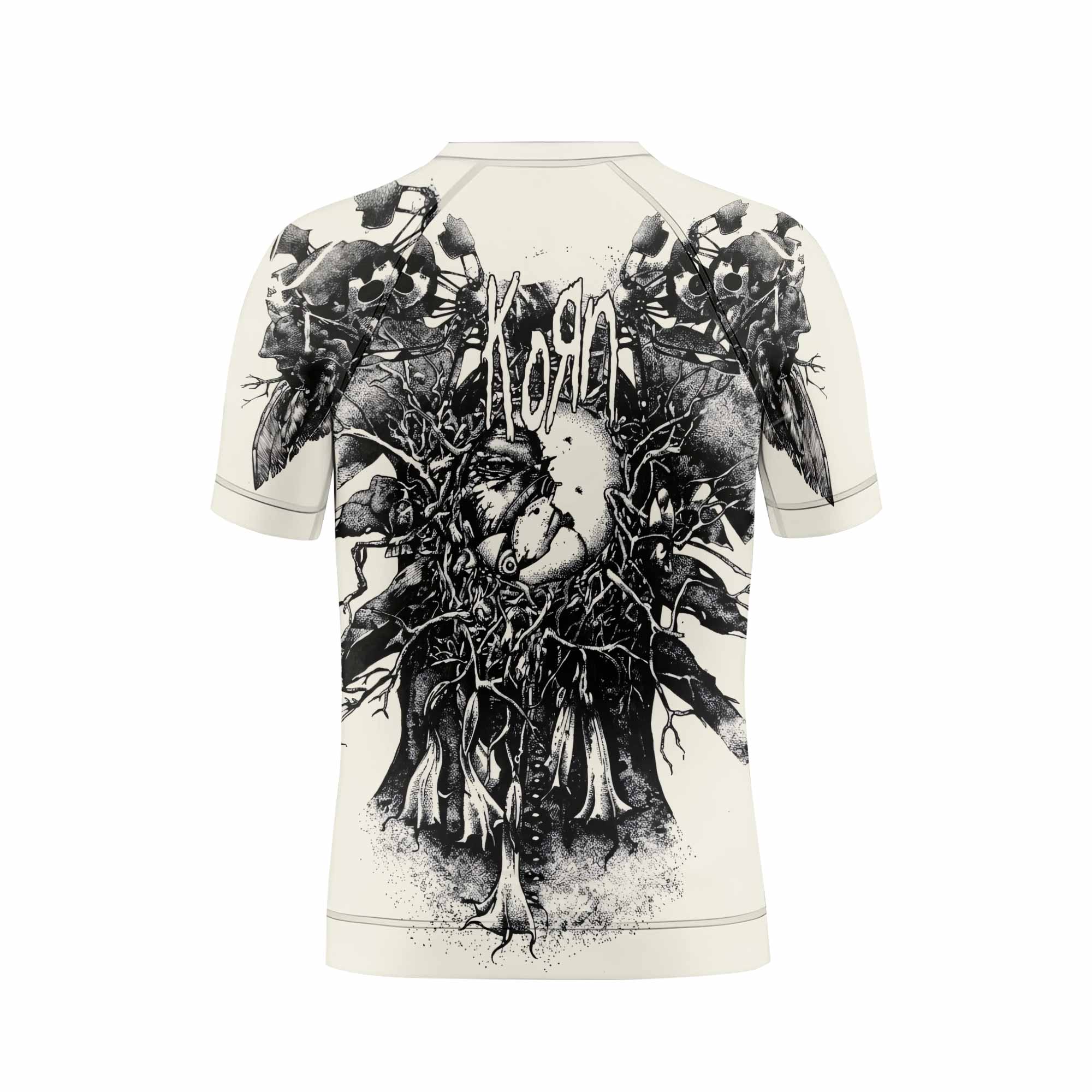 Korn Eye Of Heart Kids Rash Guard Short Sleeve - back view mockup