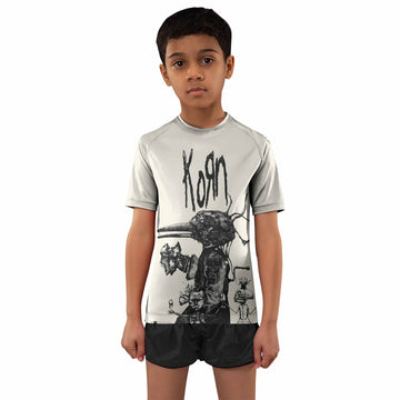 Korn Eye Of Heart Kids Rash Guard Short Sleeve - boy's lifestyle view