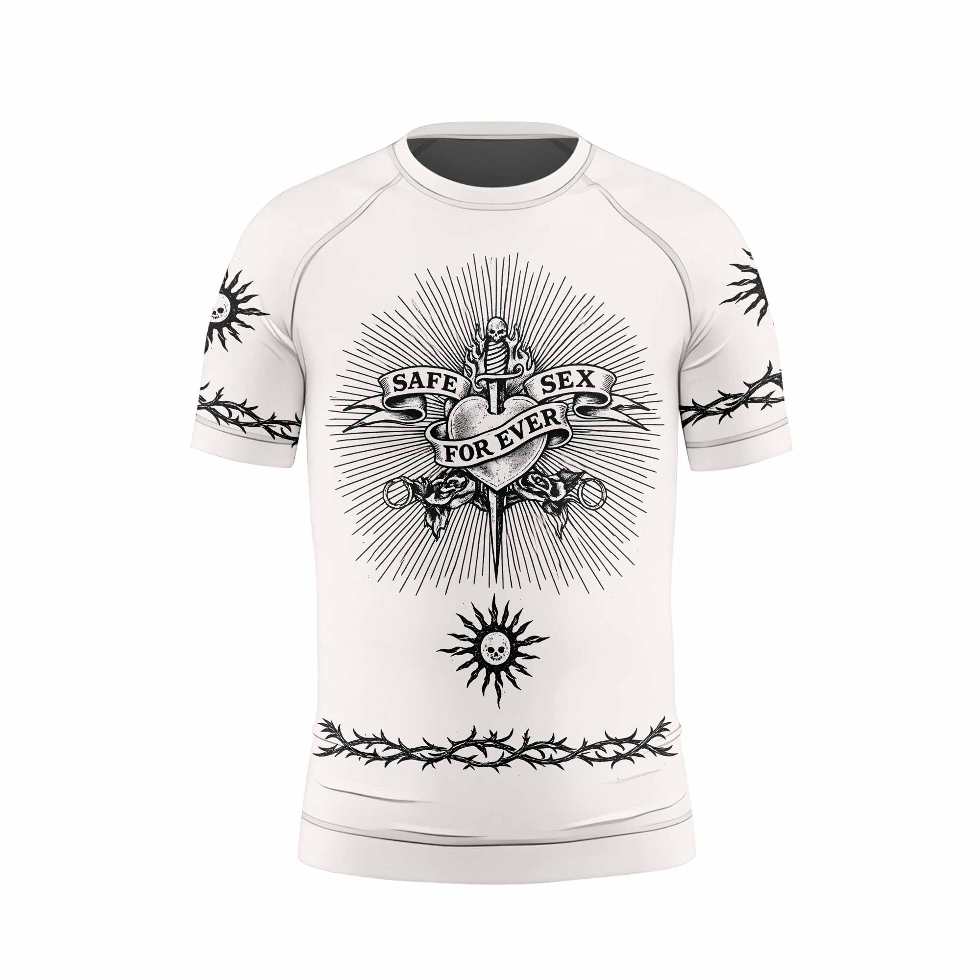 Dragon Tattoo Kids Rash Guard Short Sleeve - front view mockup