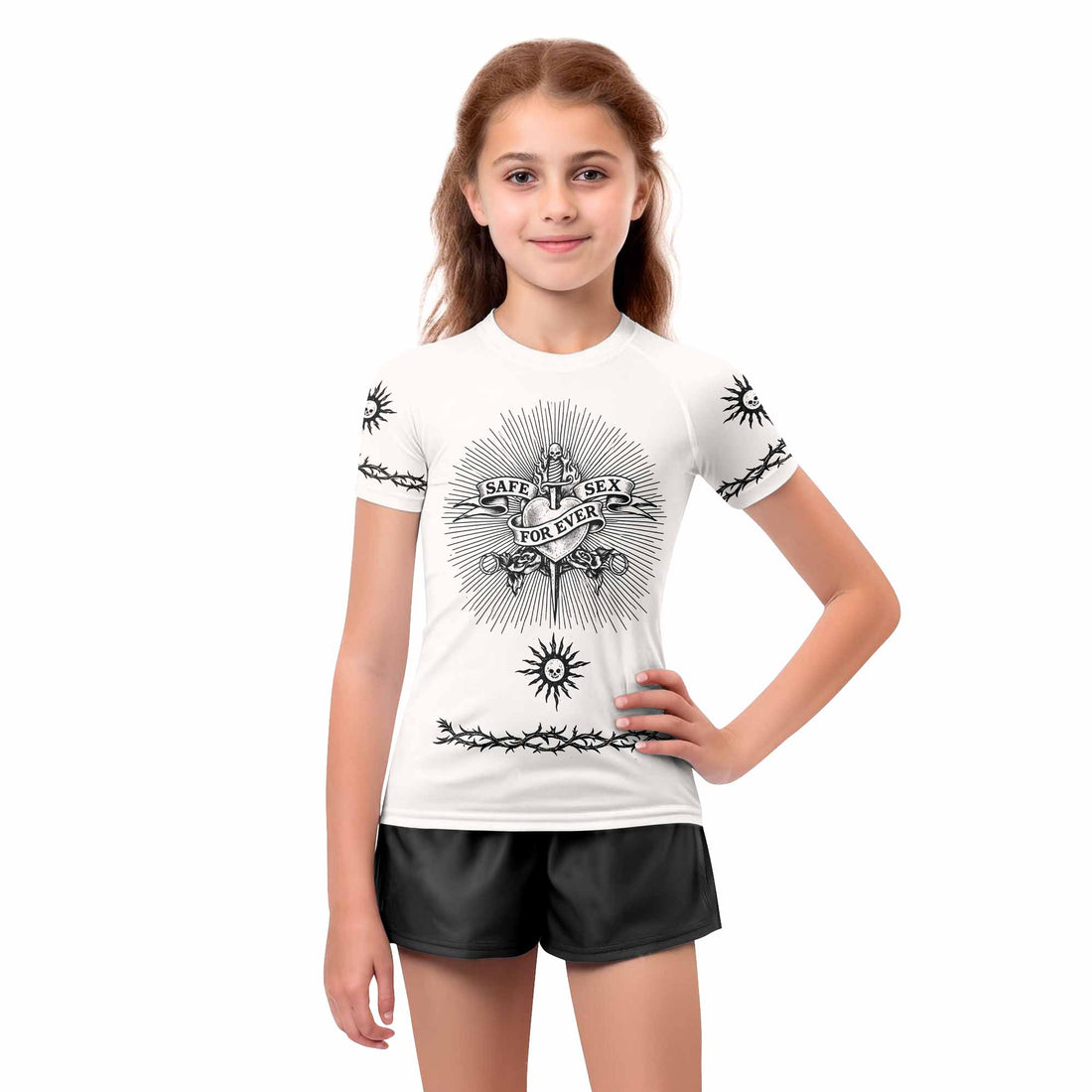 Dragon Tattoo Kids Rash Guard Short Sleeve - boy's lifestyle view