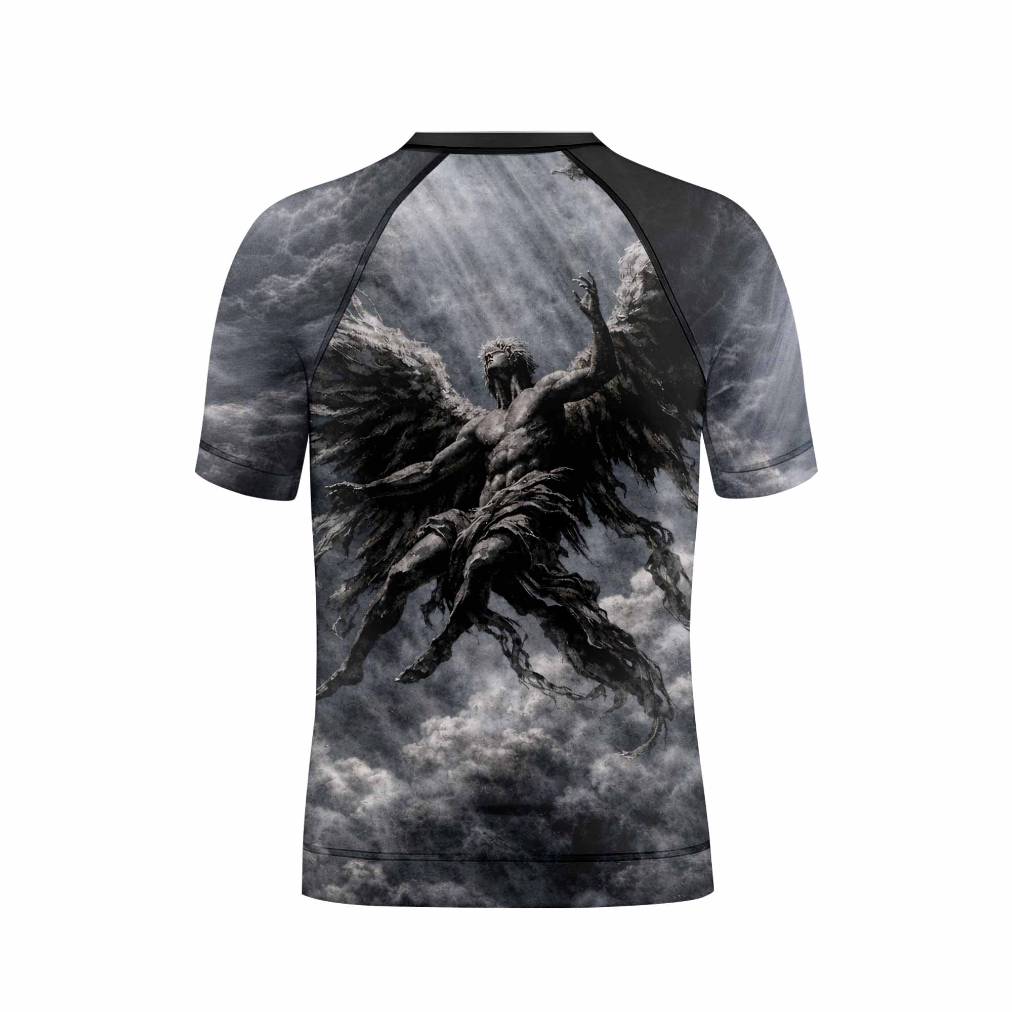 Fallen Angels Kids Rash Guard Short Sleeve - back view mockup