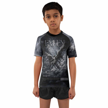 Fallen Angels Kids Rash Guard Short Sleeve - boy's lifestyle view