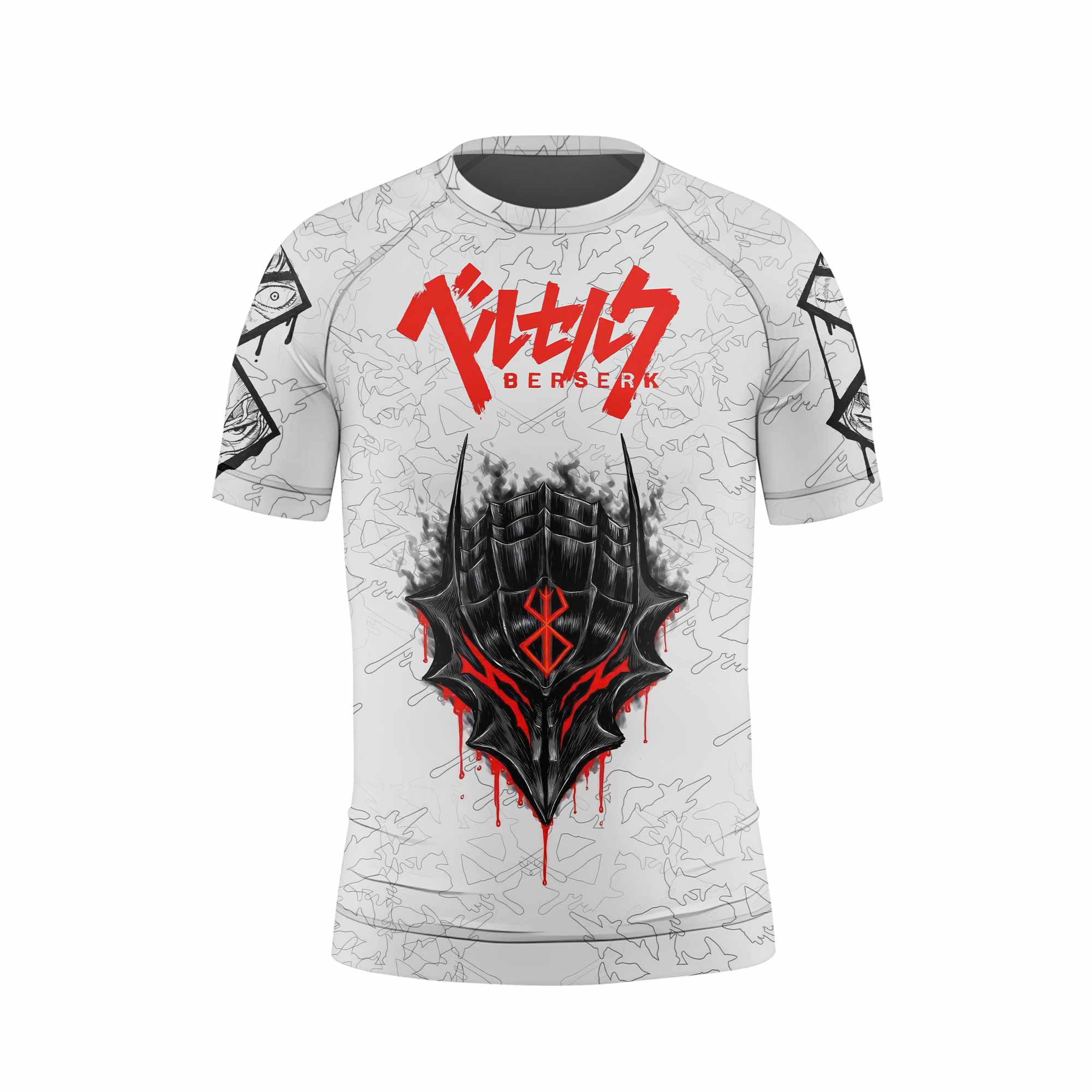 Berserk Berserker Armor Kids Rash Guard Short Sleeve - front view mockup