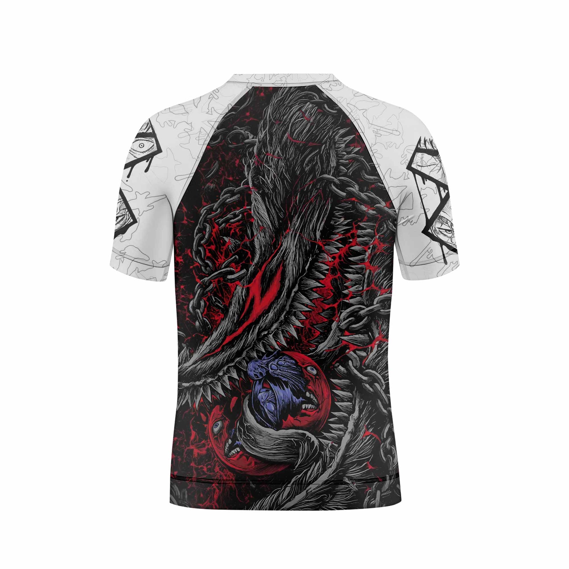 Berserk Berserker Armor Kids Rash Guard Short Sleeve - back view mockup