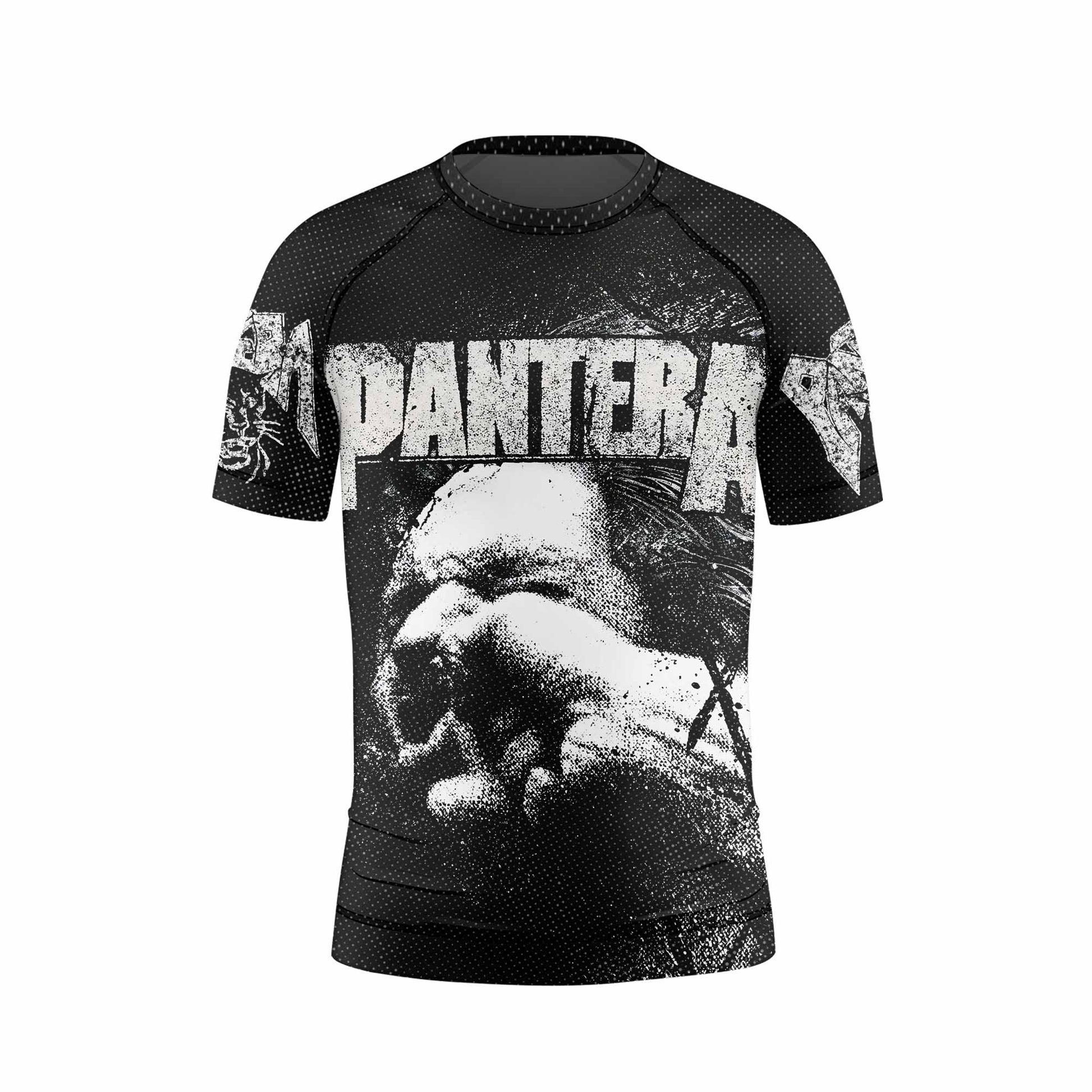 Vulgar Display of Power Pantera Kids Rash Guard Short Sleeve - front view mockup