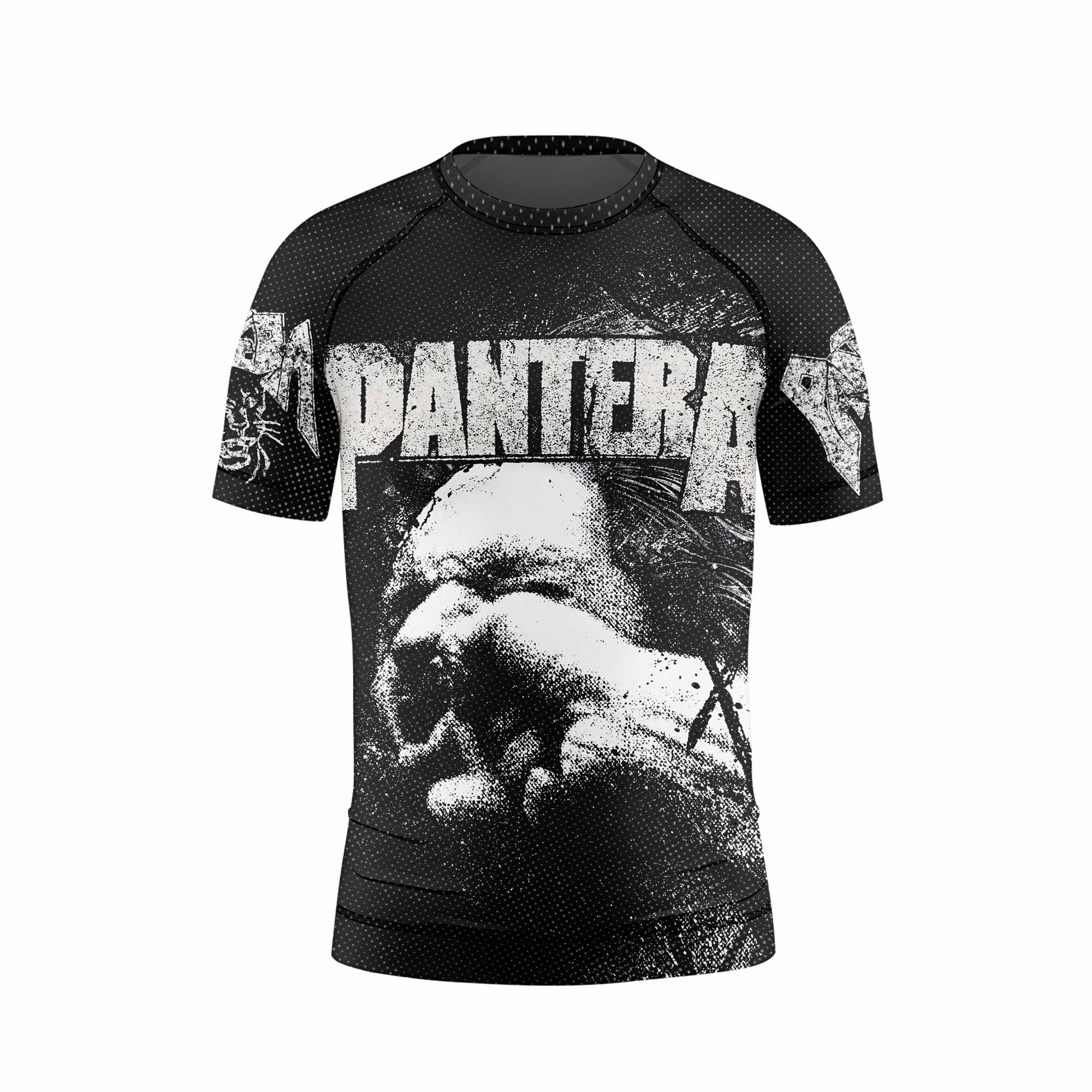 Vulgar Display of Power Pantera Kids Rash Guard Short Sleeve - front view mockup