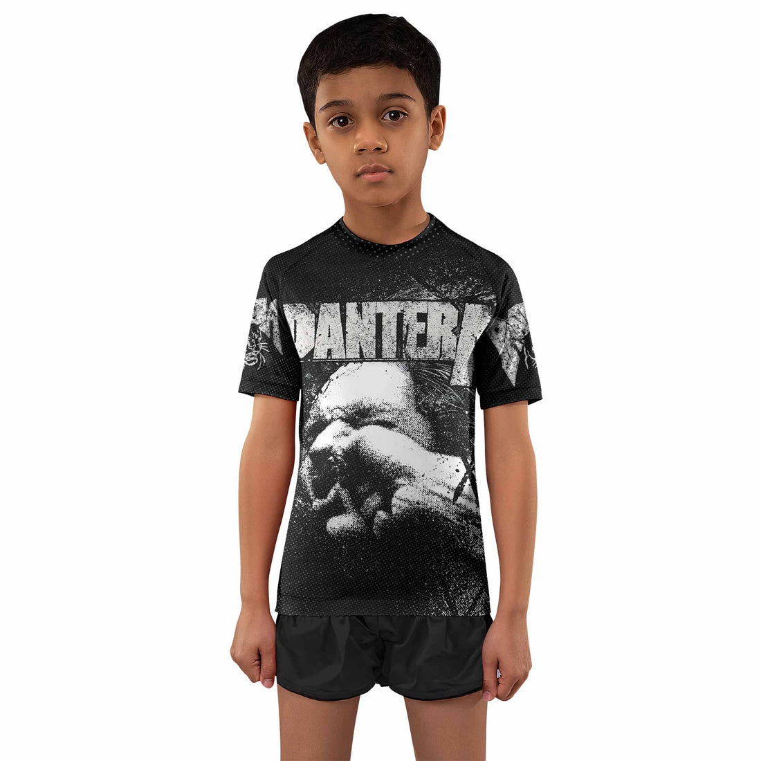 Vulgar Display of Power Pantera Kids Rash Guard Short Sleeve - boy's lifestyle view