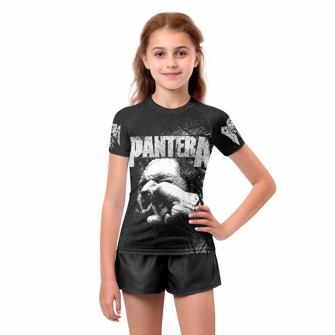Vulgar Display of Power Pantera Kids Rash Guard Short Sleeve - boy's lifestyle view