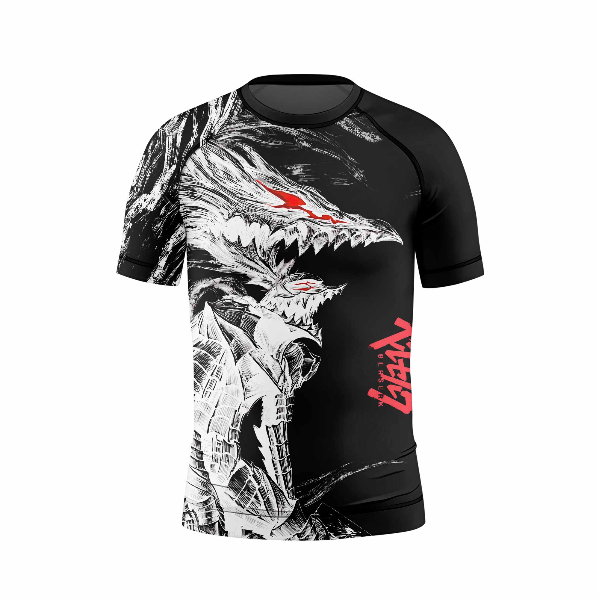 Berserk Guts Berserker Armor Kids Rash Guard Short Sleeve - front view mockup