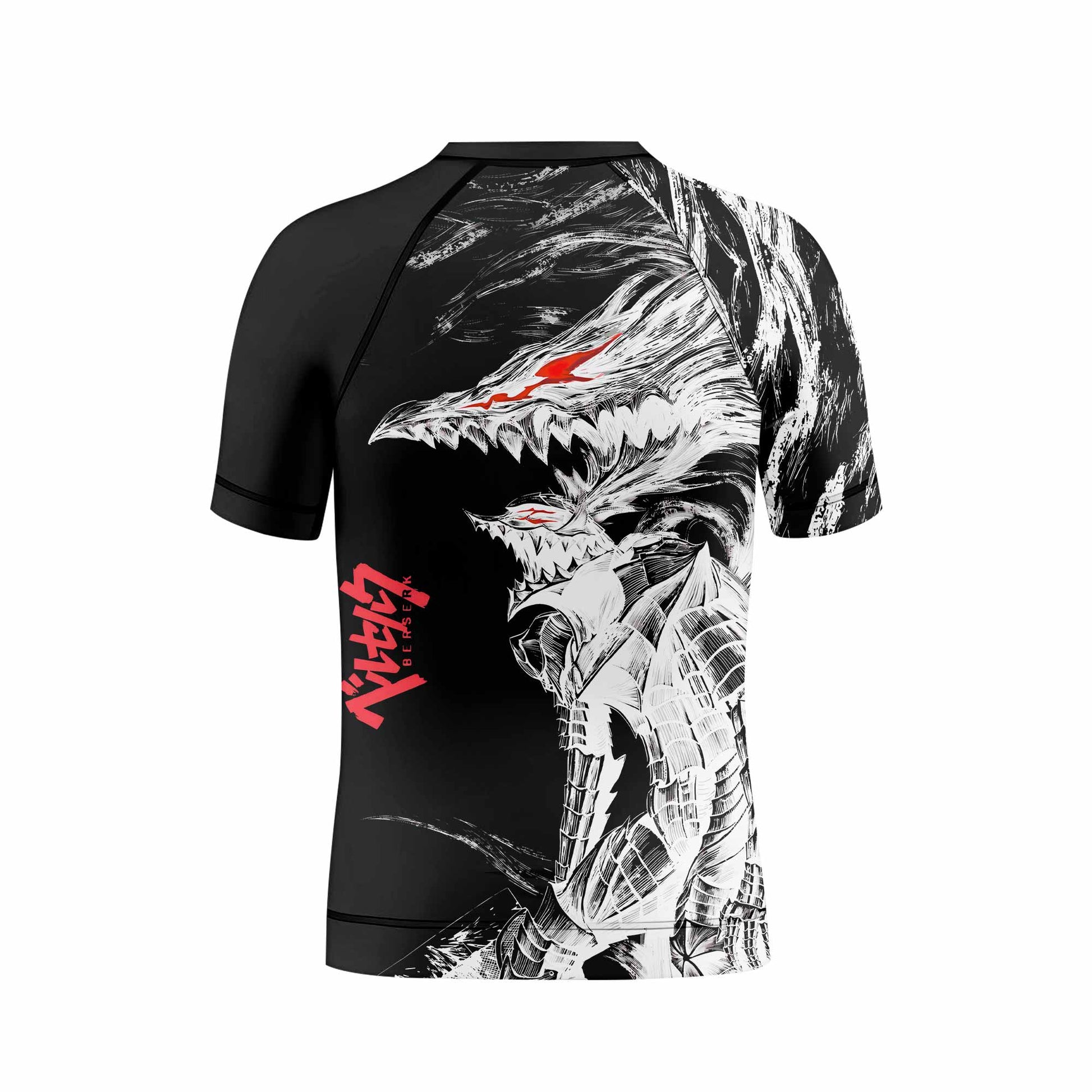Berserk Guts Berserker Armor Kids Rash Guard Short Sleeve - back view mockup