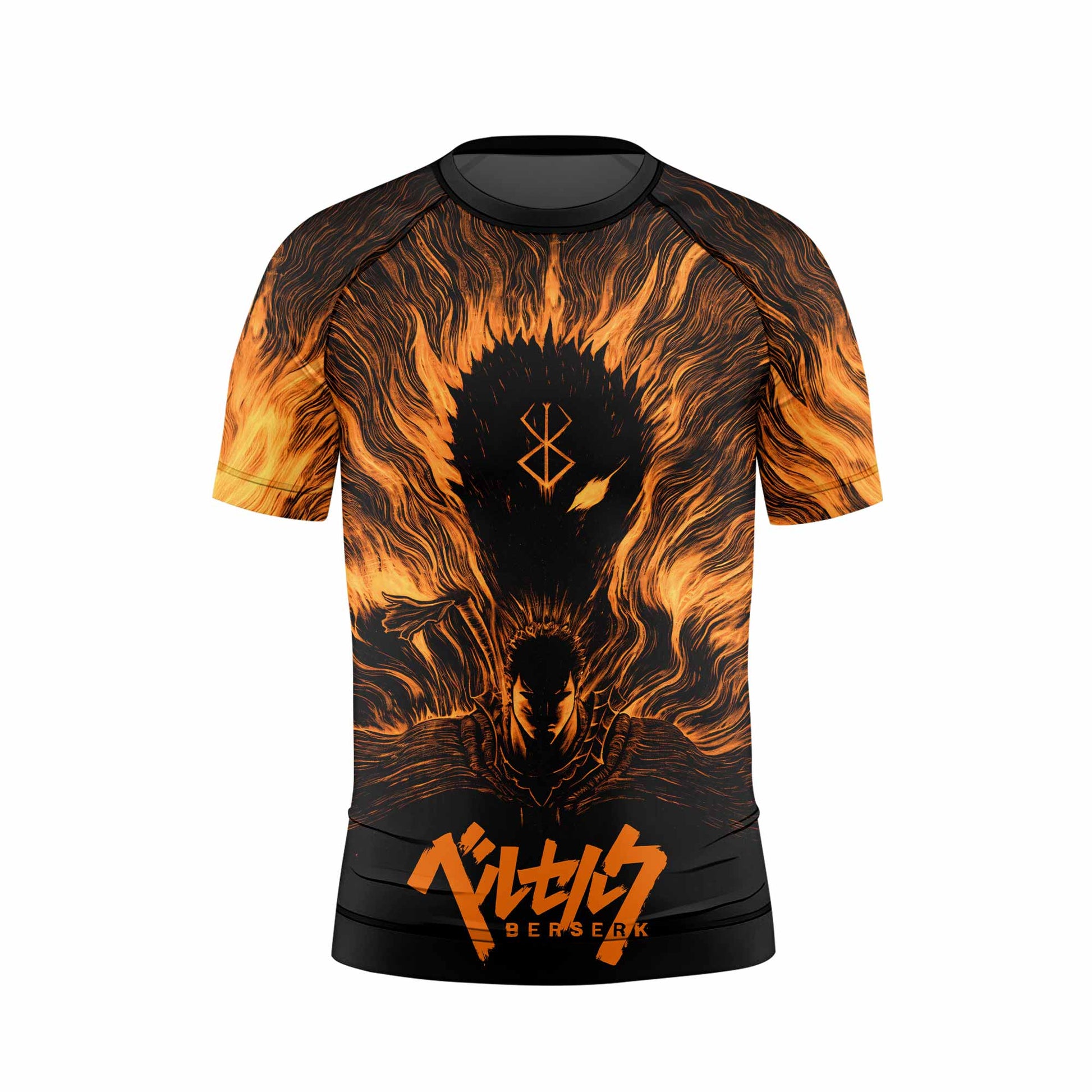 Beast of Darkness Berserk Kids Rash Guard Short Sleeve - front view mockup