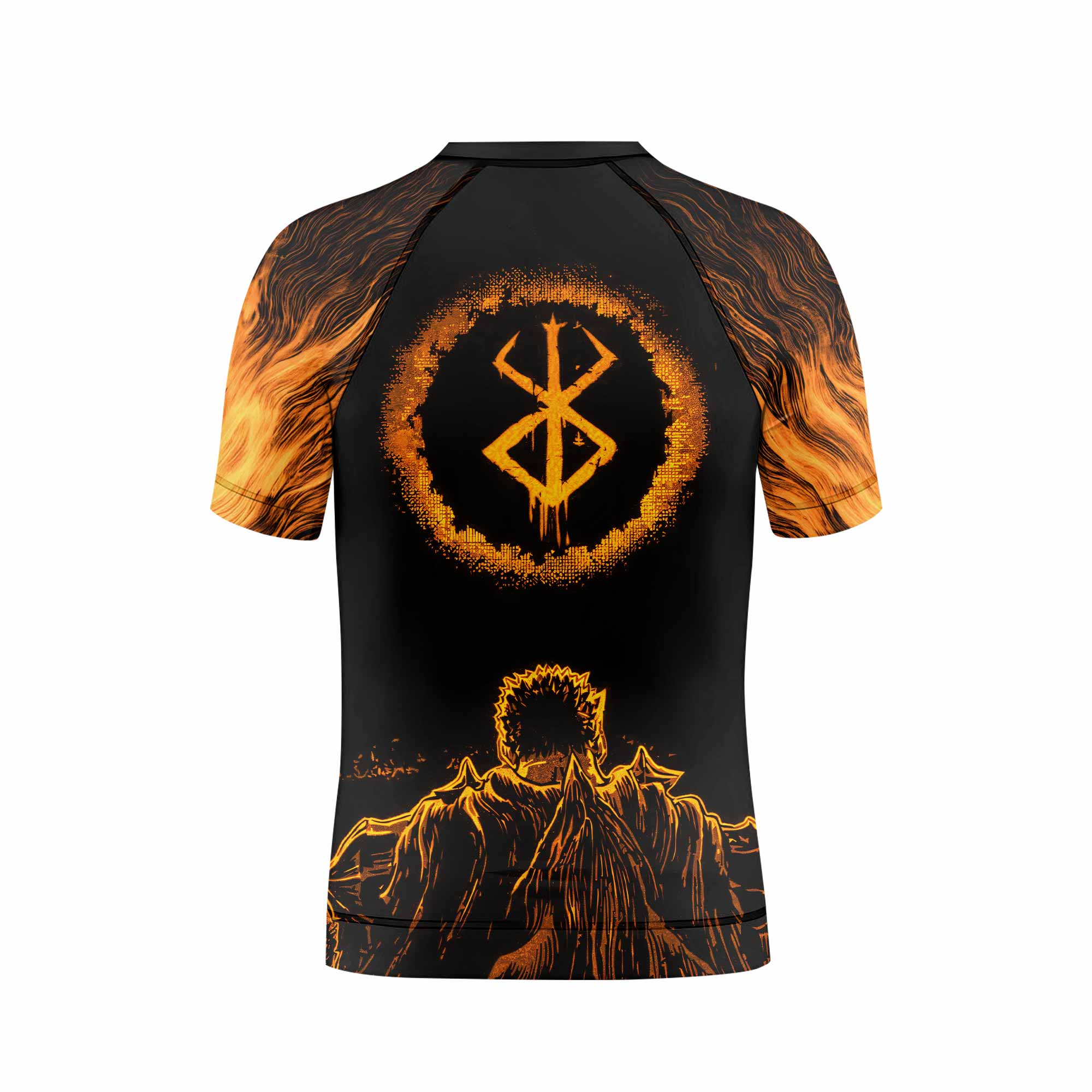 Beast of Darkness Berserk Kids Rash Guard Short Sleeve - back view mockup