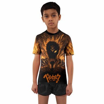Beast of Darkness Berserk Kids Rash Guard Short Sleeve - boy's lifestyle view