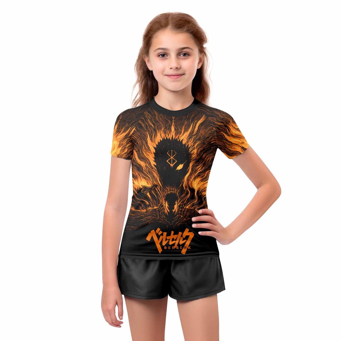Beast of Darkness Berserk Kids Rash Guard Short Sleeve - boy's lifestyle view