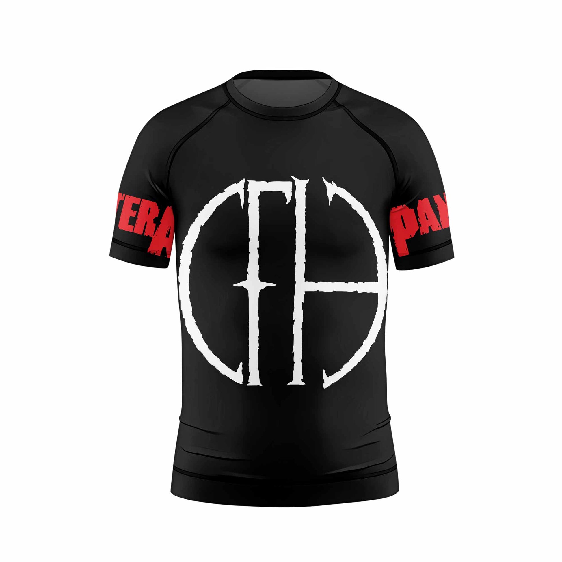 Pantera Cowboys From Hell Logo Kids Rash Guard Short Sleeve - front view mockup